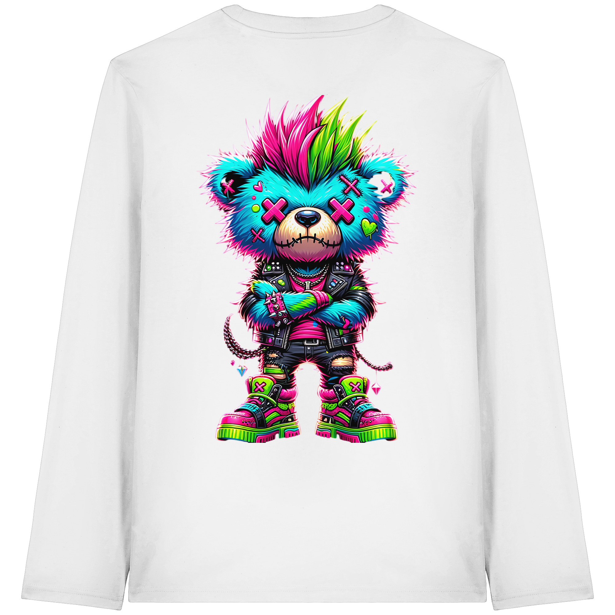 Punk Neon Teddy - Organic Longsleeve