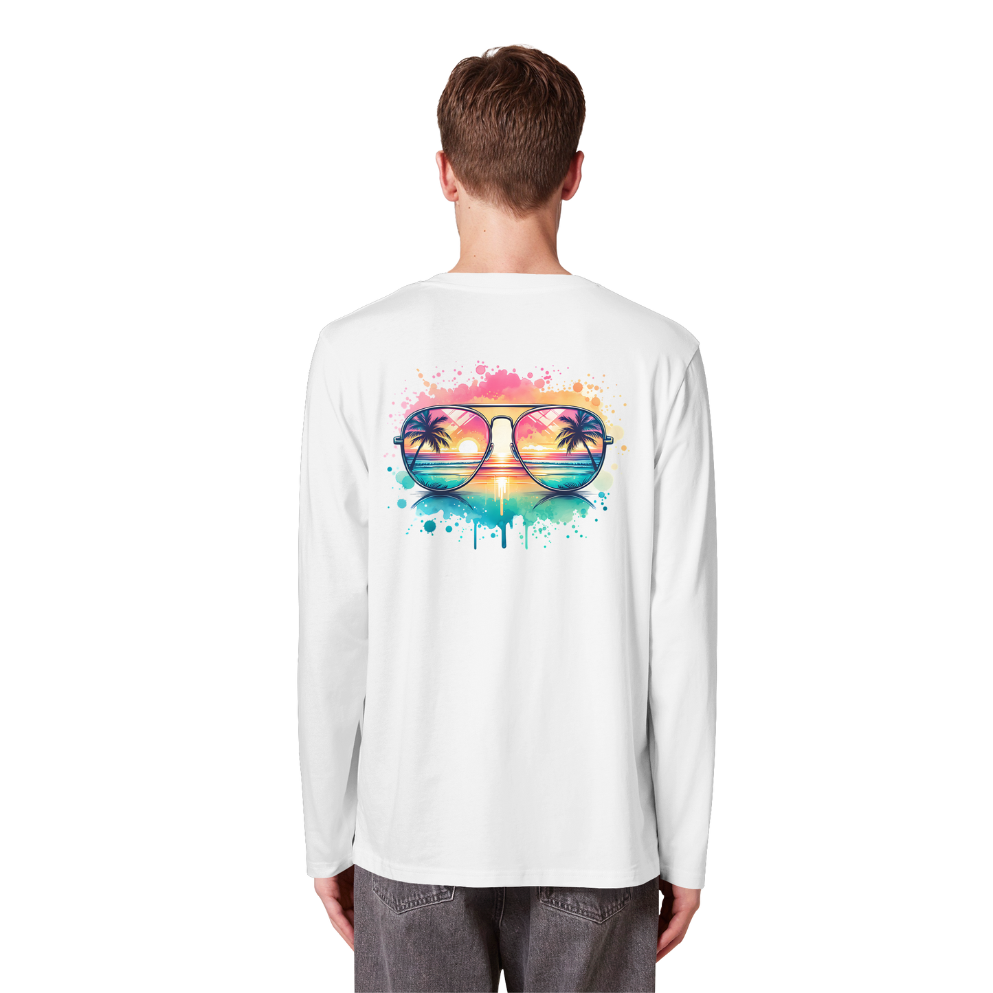 Tropical Sunset Glasses - Organic Longsleeve