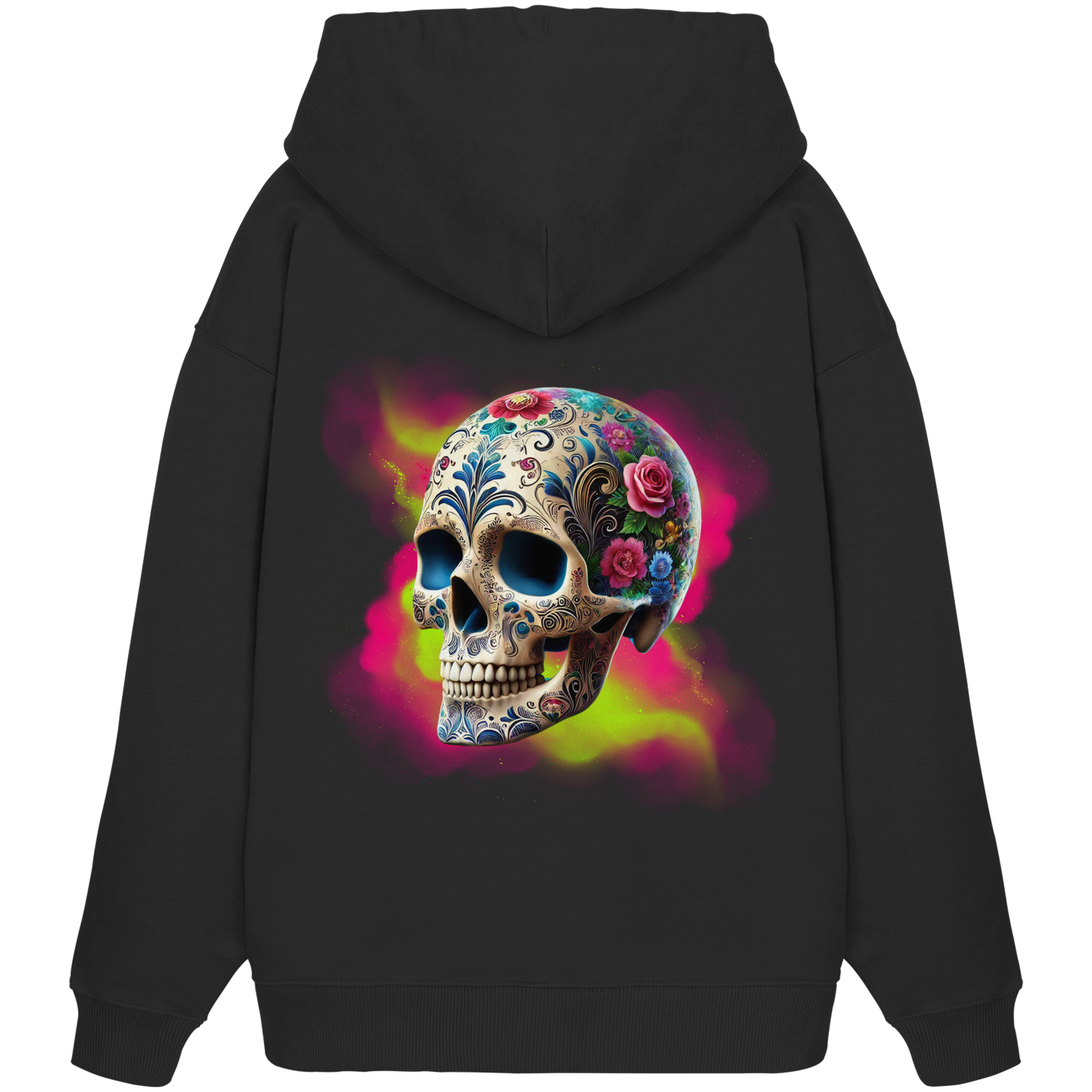 Floral Skull - Organic Oversize Hoodie