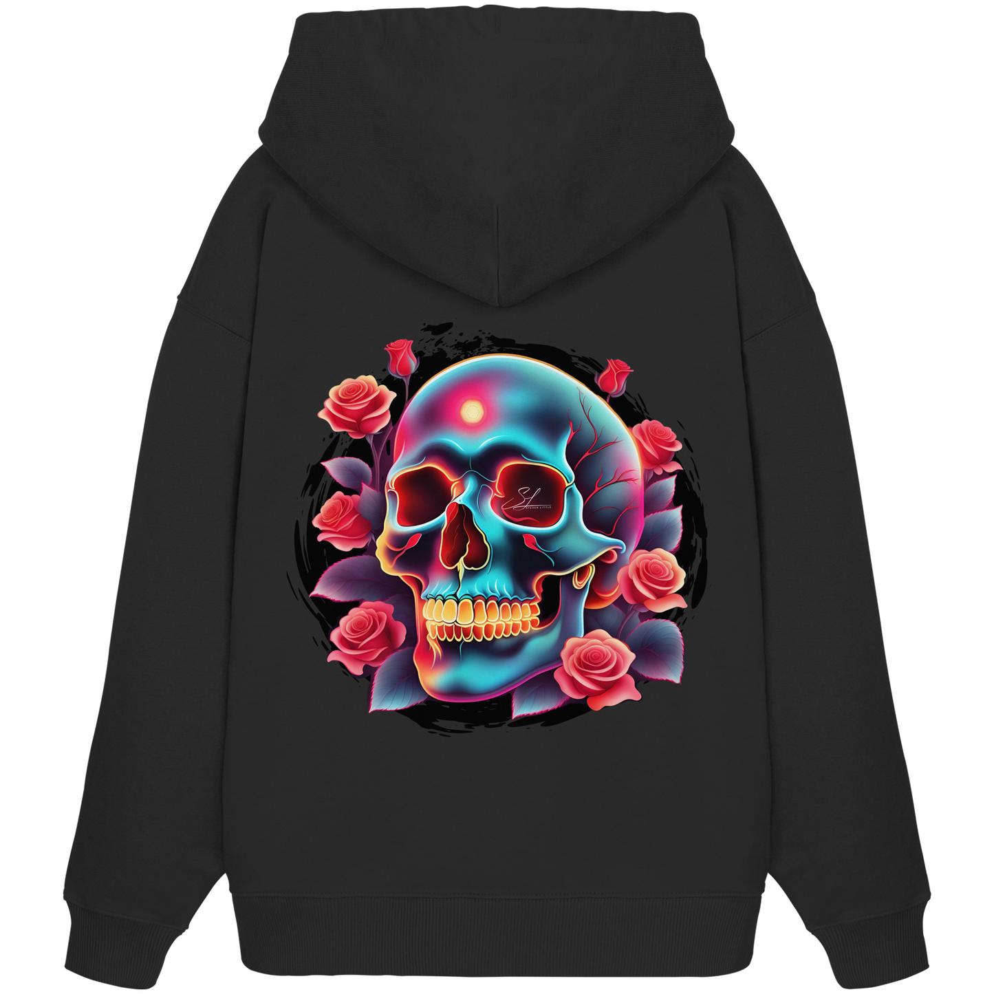 Glow Skull Design - Organic Oversize Hoodie