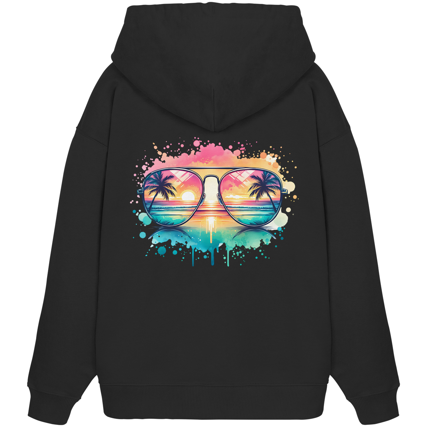 Tropical Sunset Glasses - Organic Oversize Hoodie