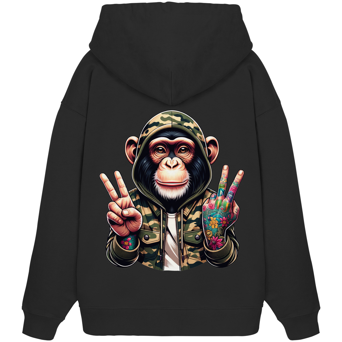 Jungle Ink Monkey - Organic Oversized Hoodie