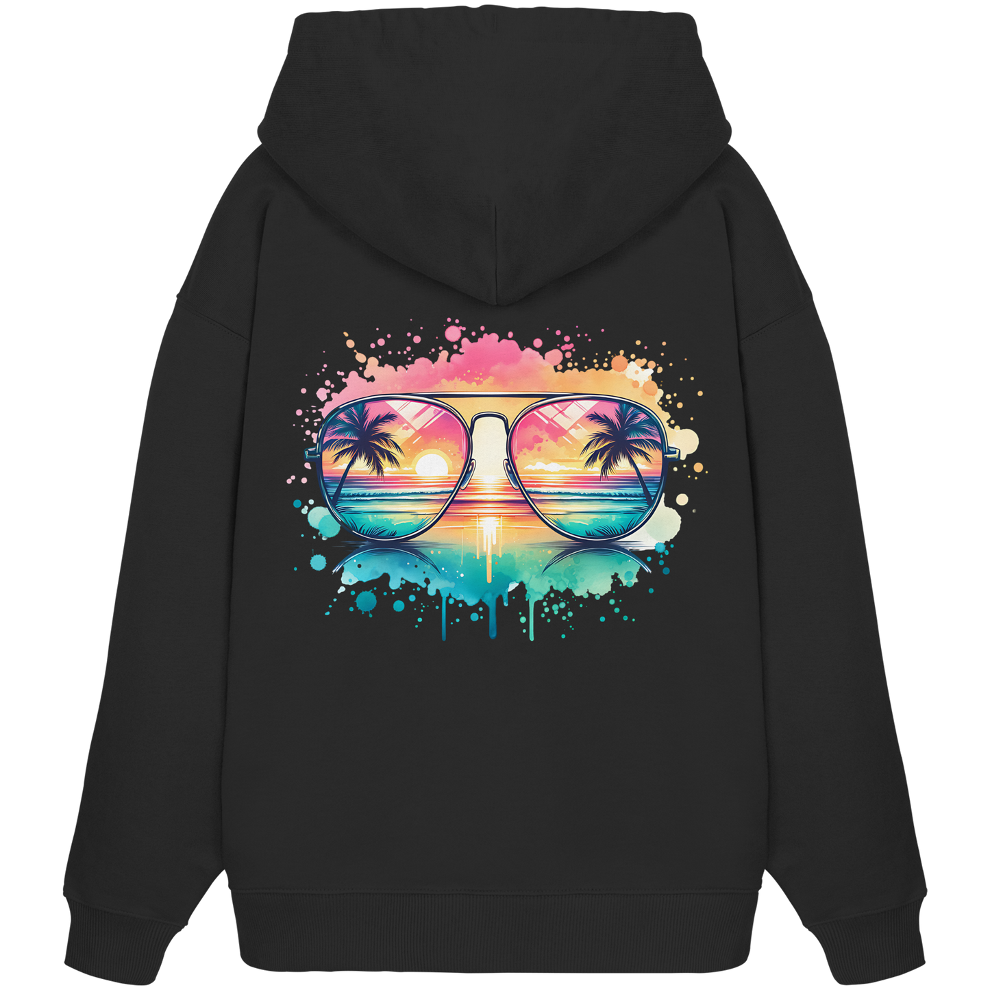 Tropical Sunset Glasses - Organic Oversize Hoodie