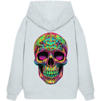 Sweat à capuche oversize bio motif crâne psychédélique