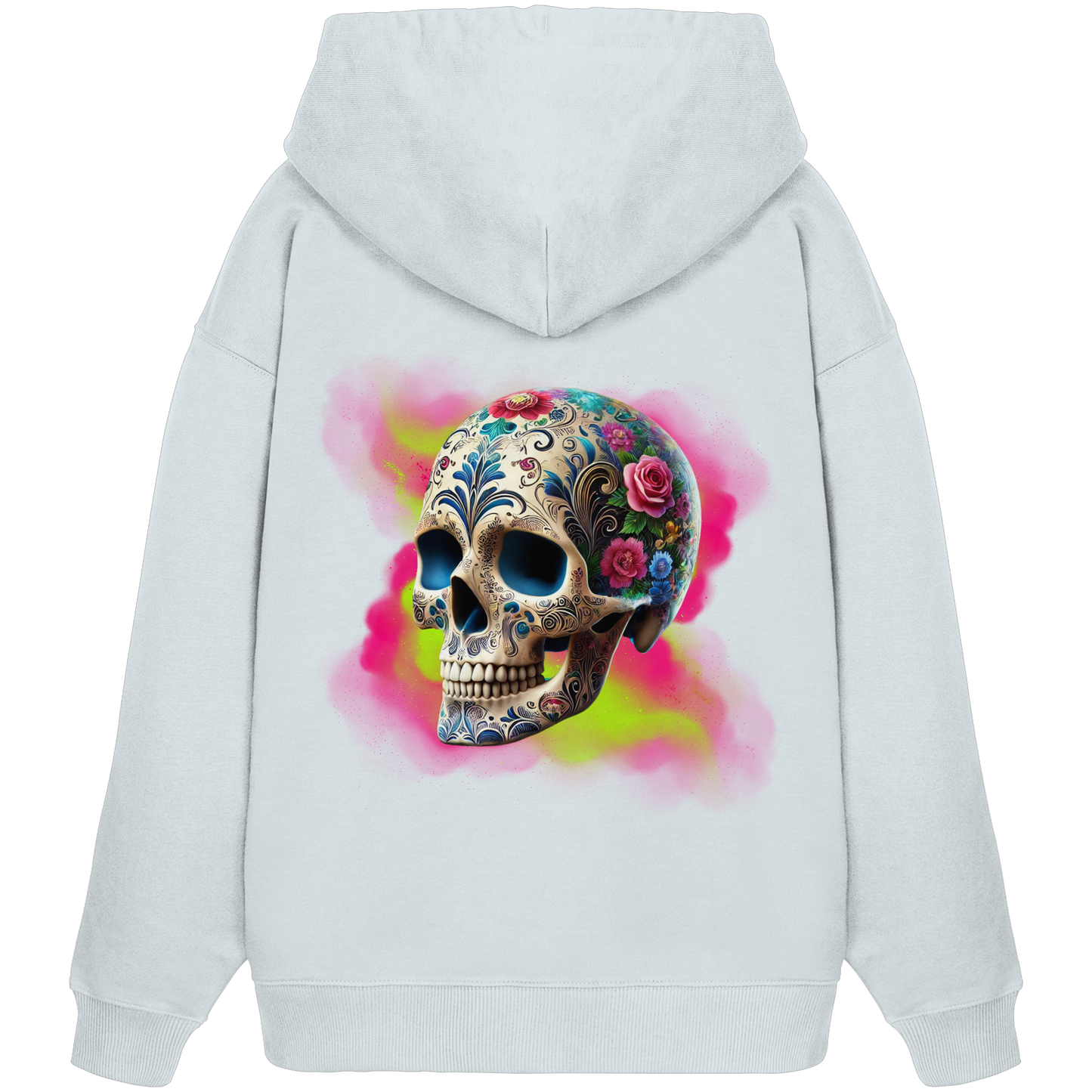 Floral Skull - Organic Oversize Hoodie