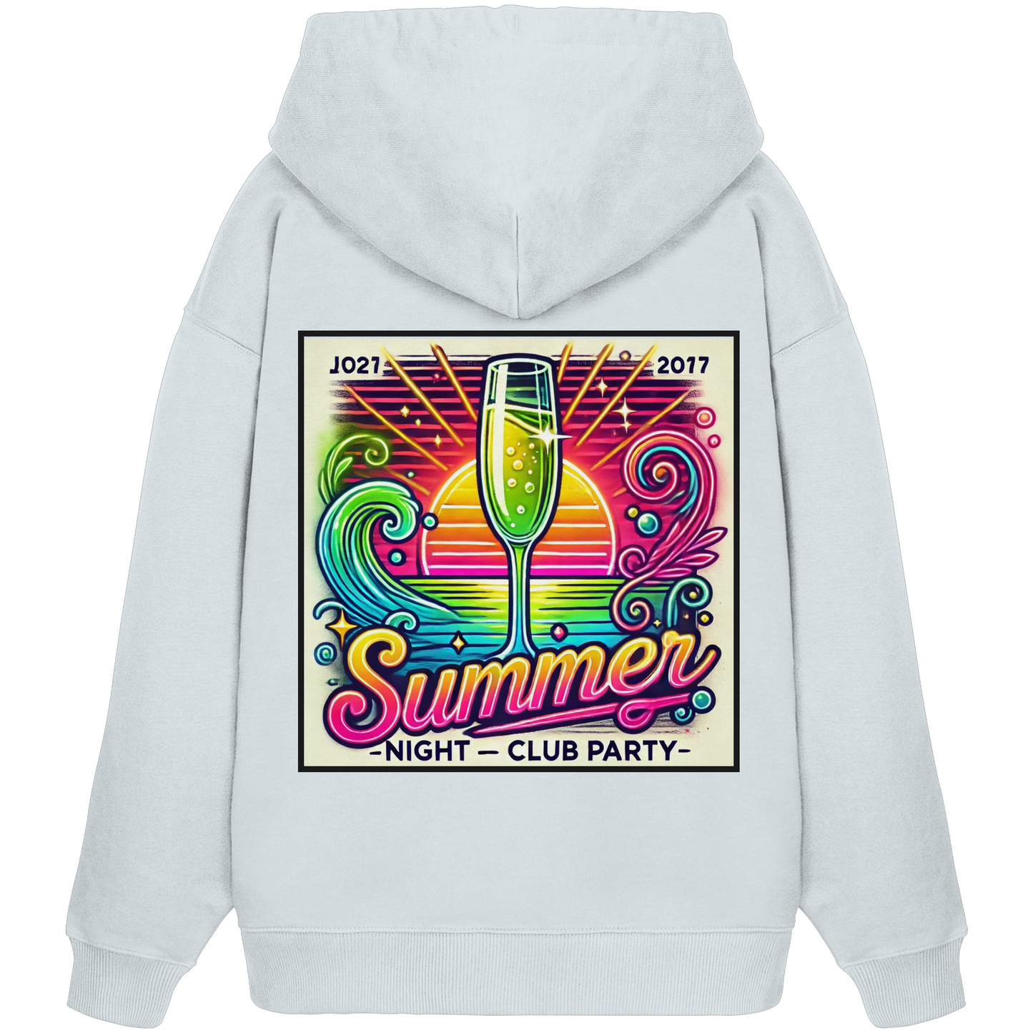 Ambiance de fête estivale - Sweat à capuche oversize bio
