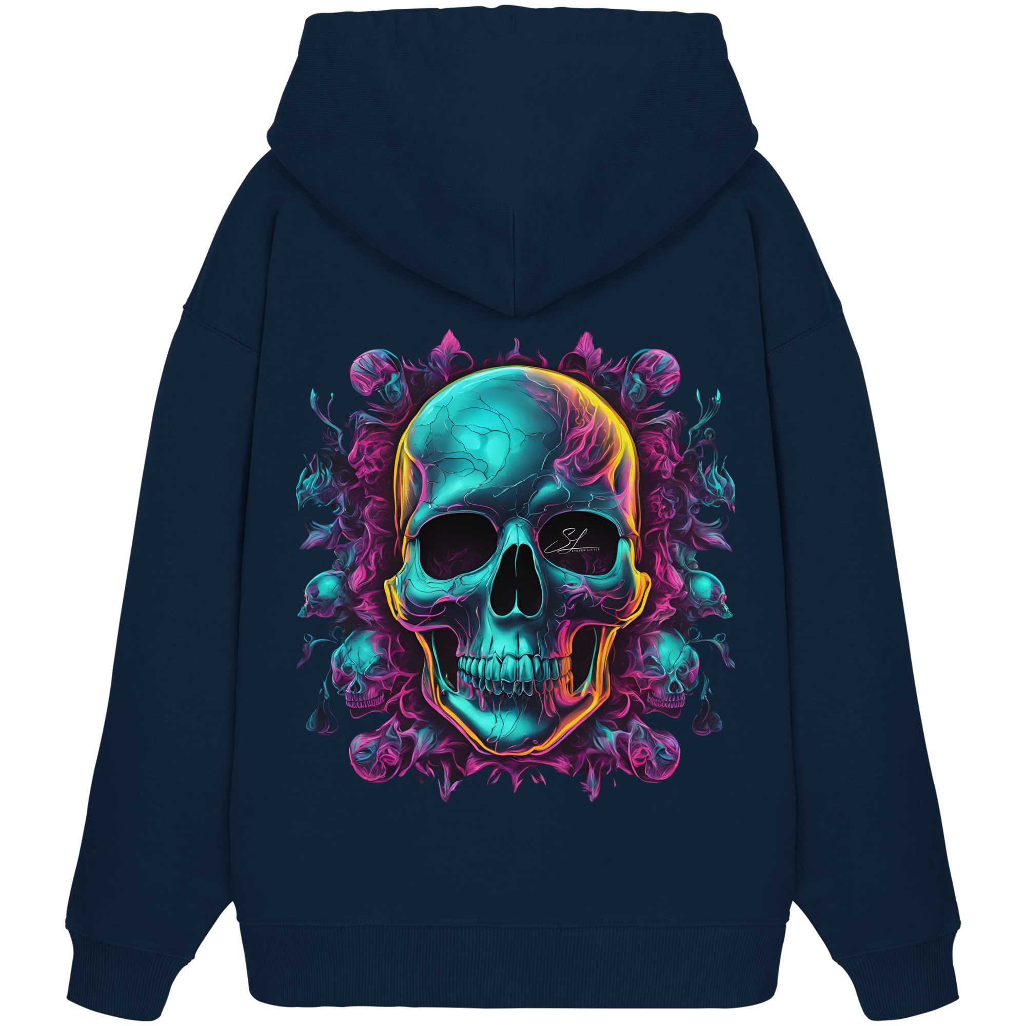 Sweat à capuche bio surdimensionné Crâne galactique