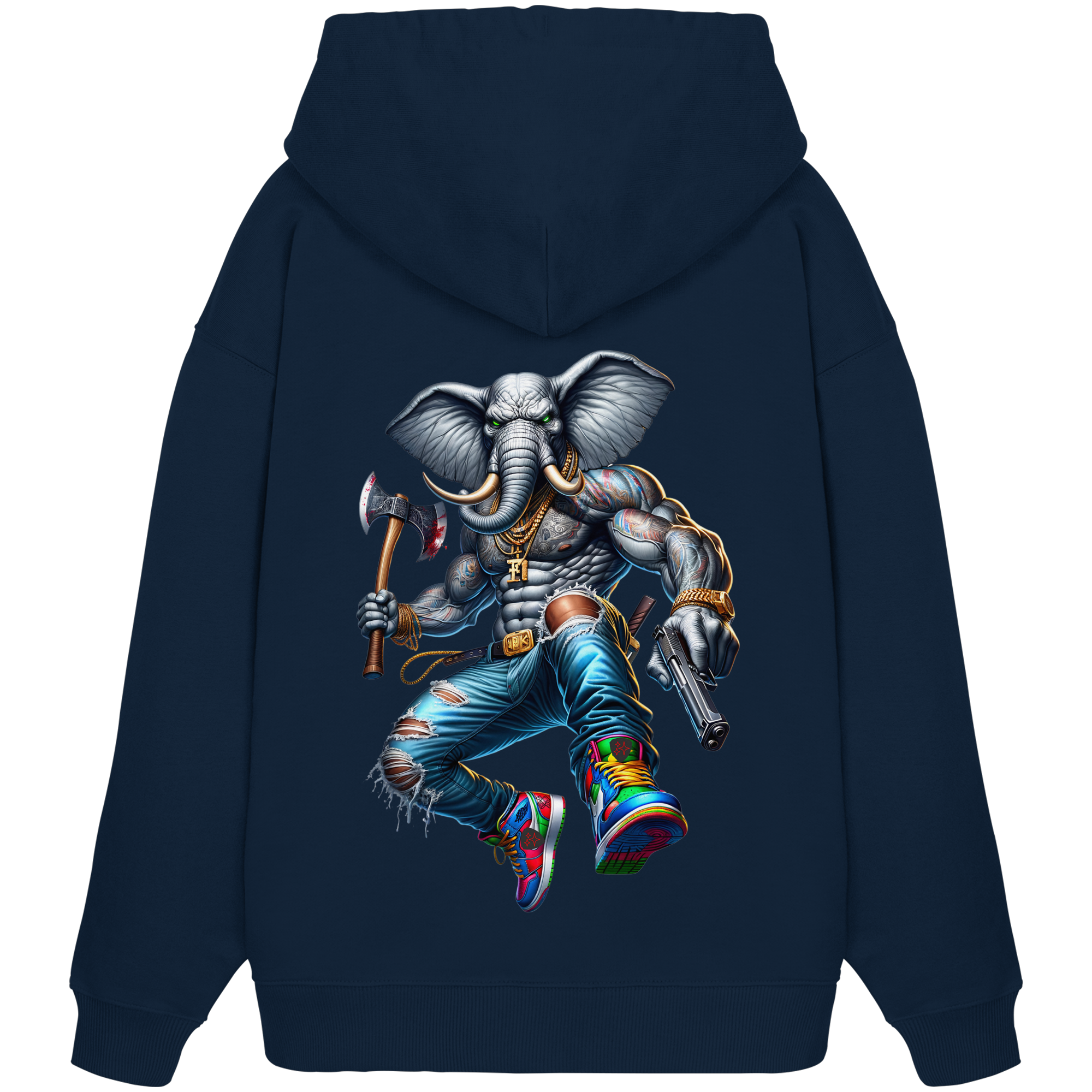 Elephant Warrior - Organic Oversize Hoodie
