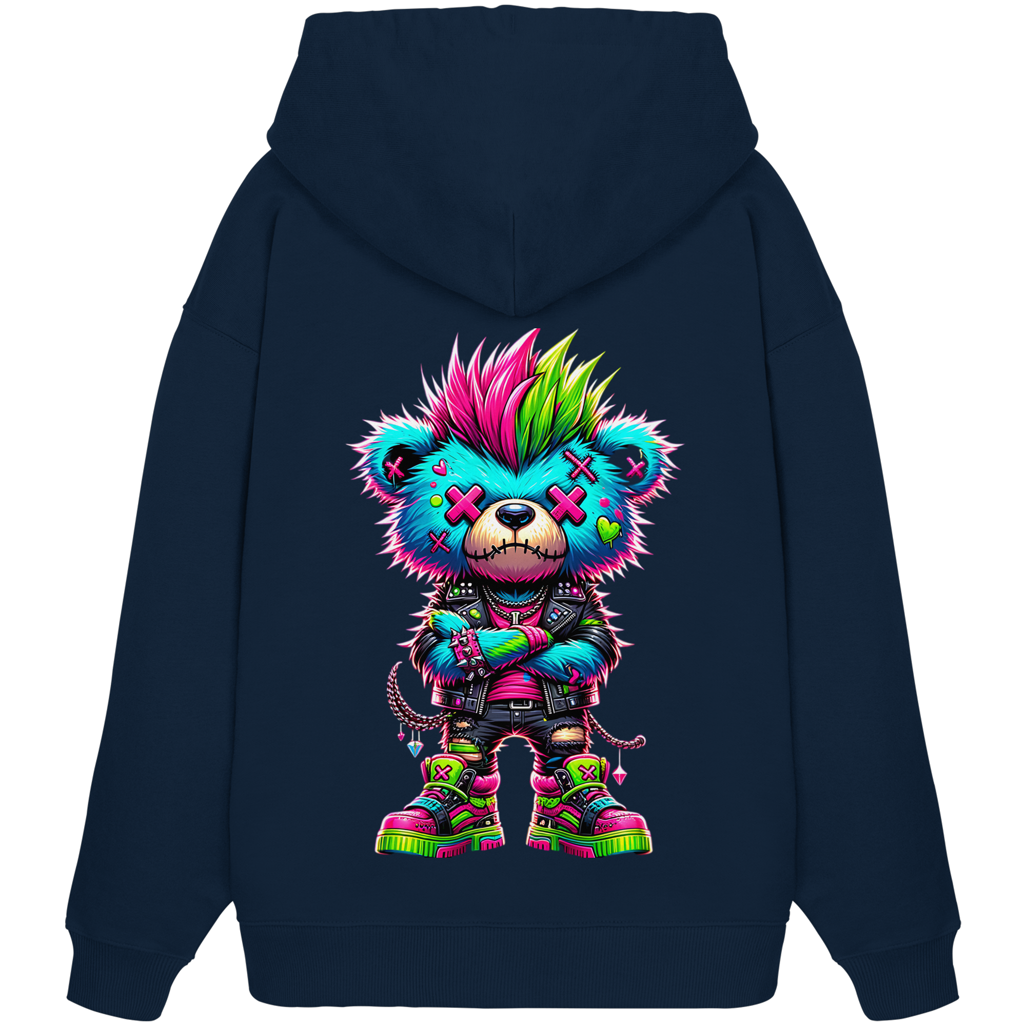 Punk Neon Teddy - Organic Oversize Hoodie