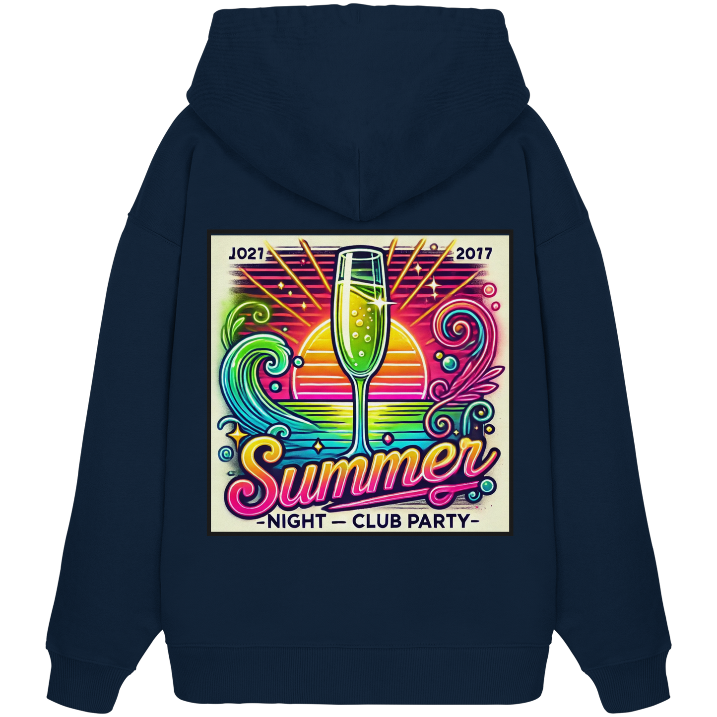 Ambiance de fête estivale - Sweat à capuche oversize bio