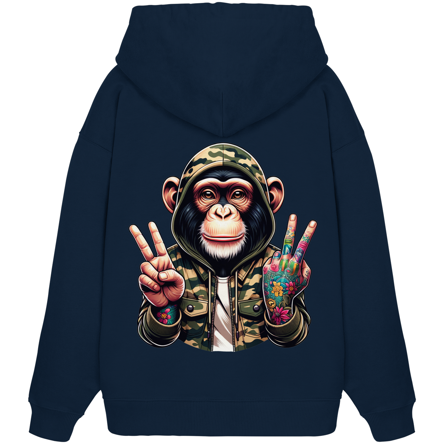 Jungle Ink Monkey - Organic Oversized Hoodie