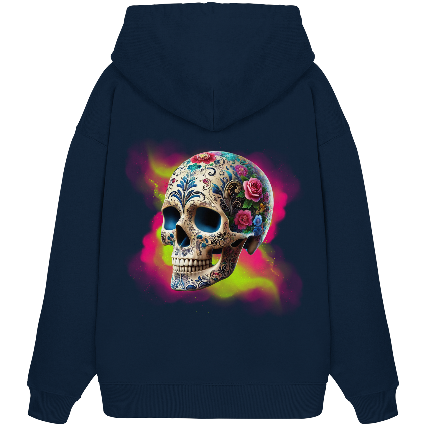 Floral Skull - Organic Oversize Hoodie