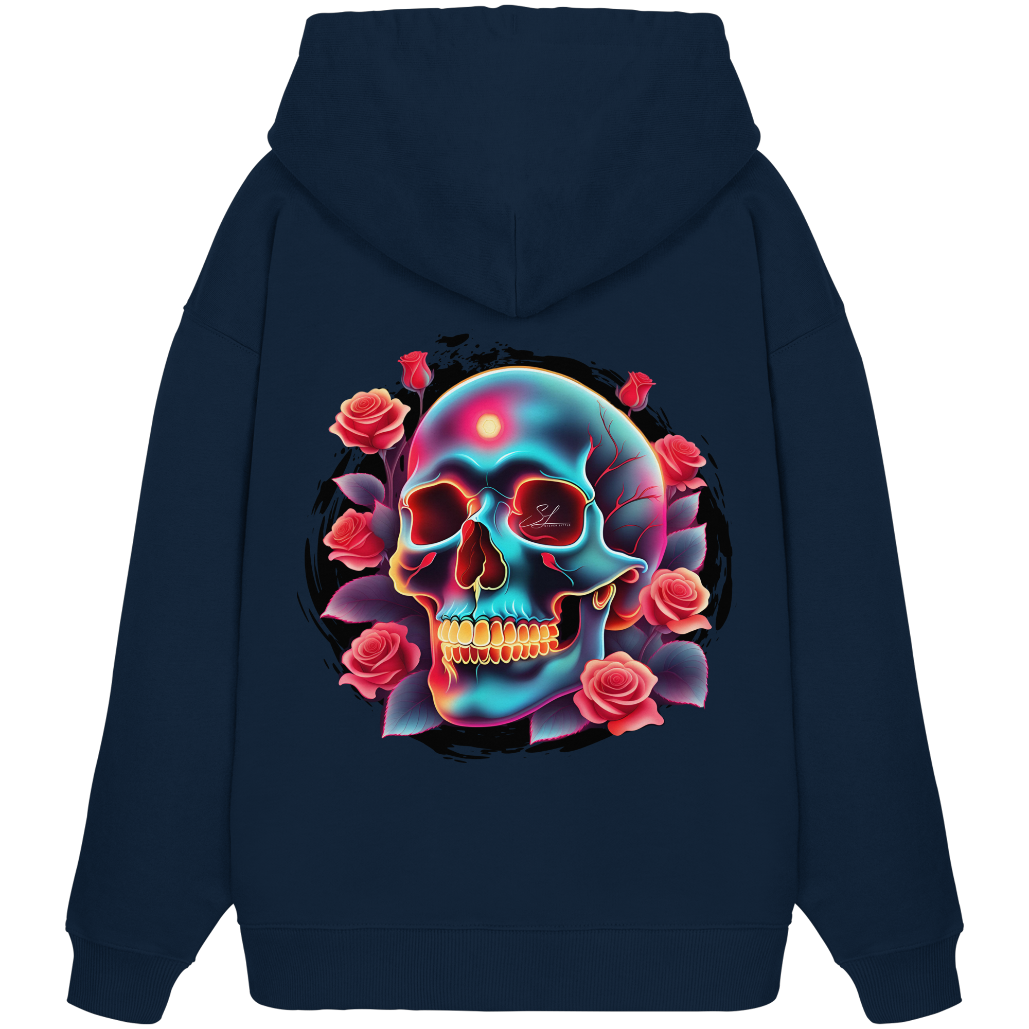Sweat à capuche oversize bio Glow Skull