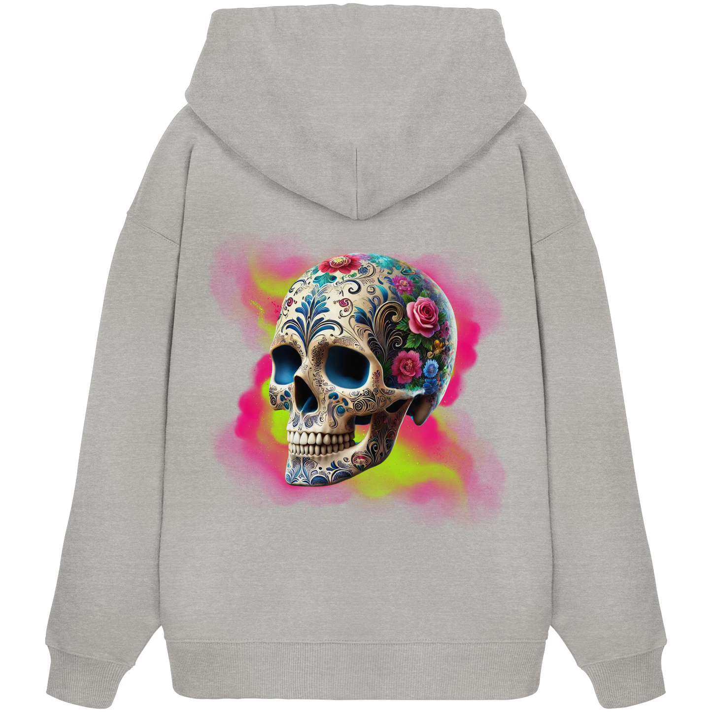 Floral Skull - Organic Oversize Hoodie
