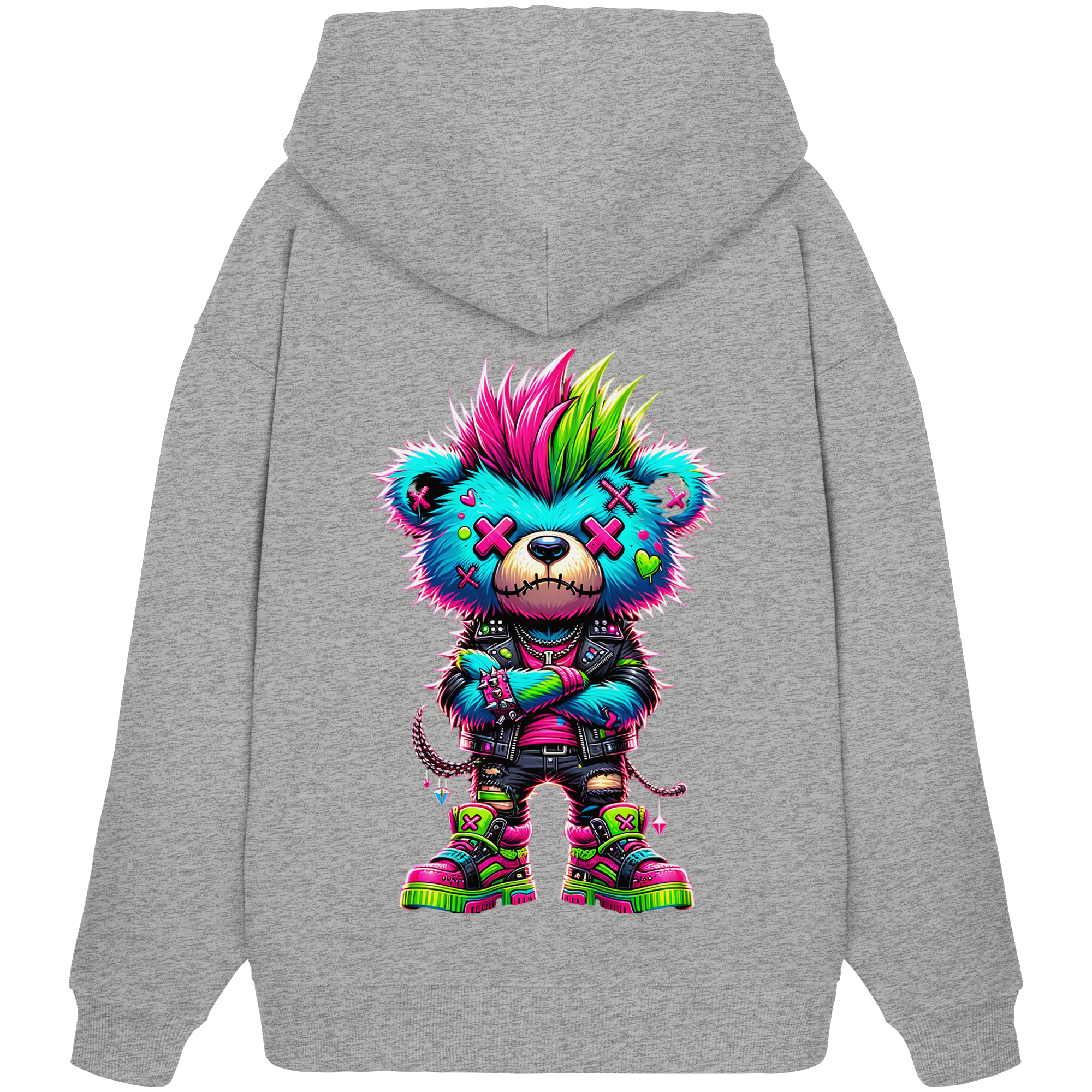 Punk Neon Teddy - Organic Oversize Hoodie