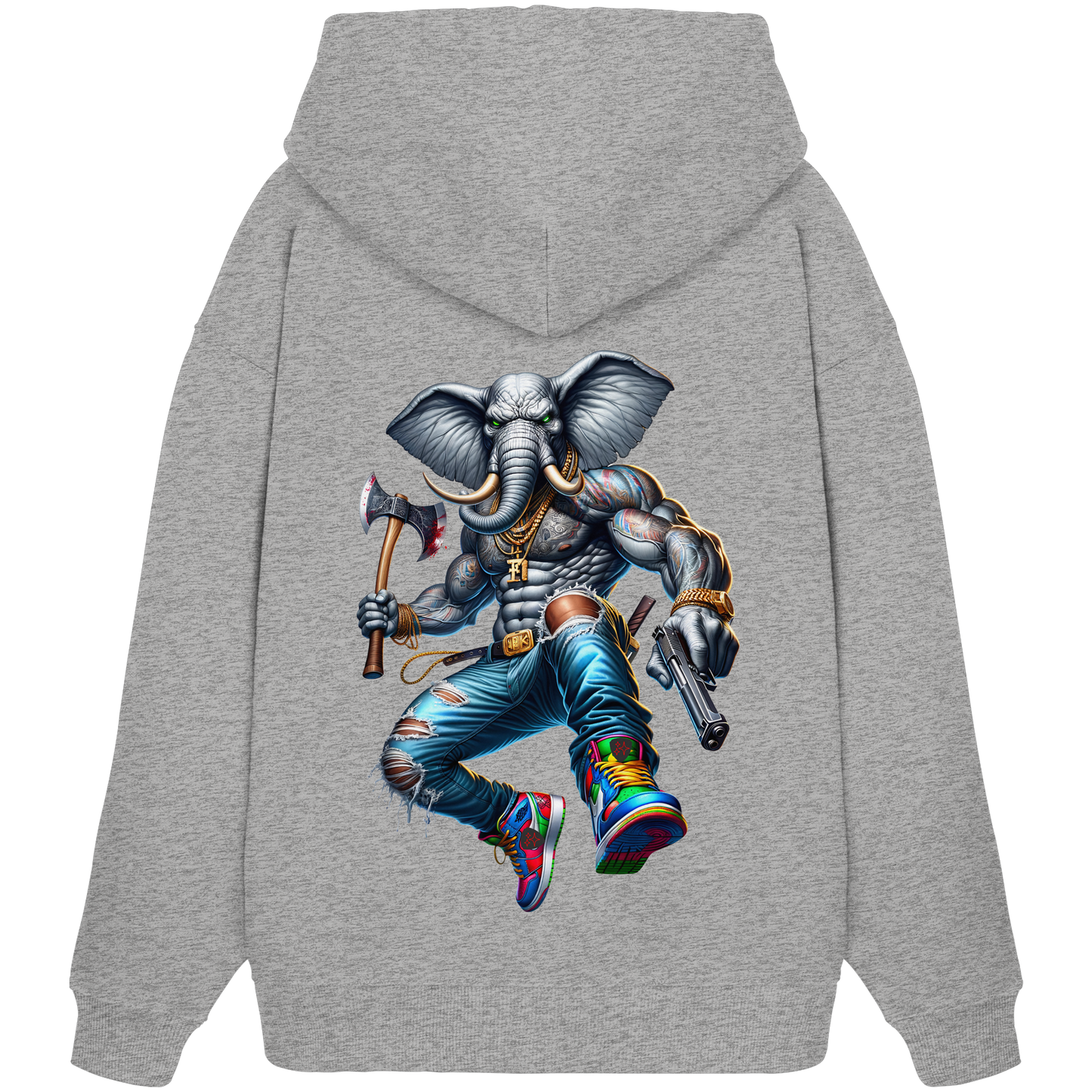 Elephant Warrior - Organic Oversize Hoodie