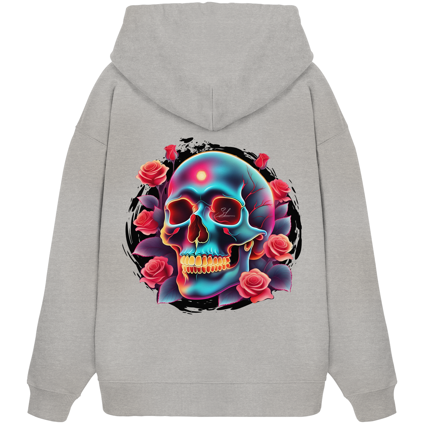 Glow Skull Design - Organic Oversize Hoodie