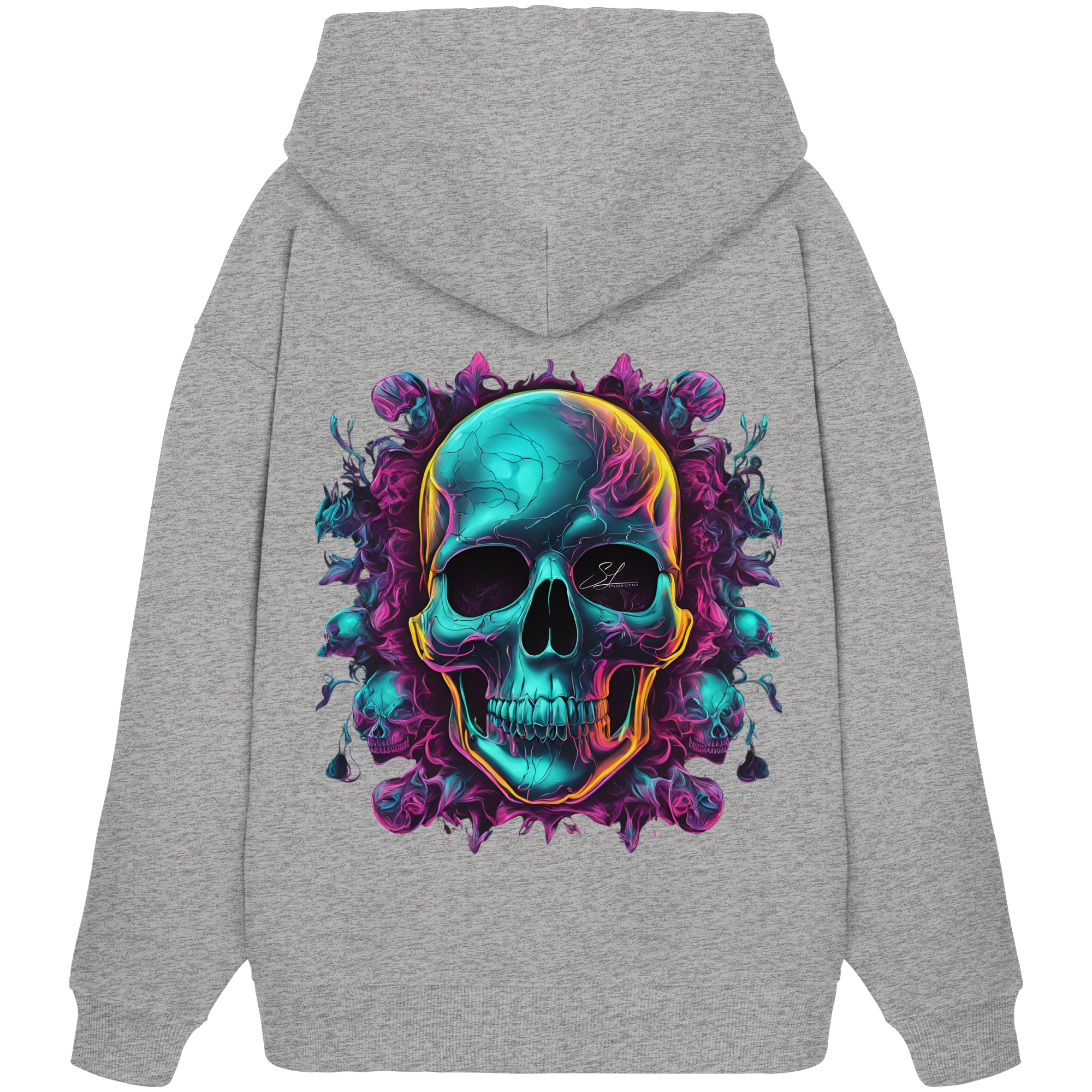 Sweat à capuche bio surdimensionné Crâne galactique