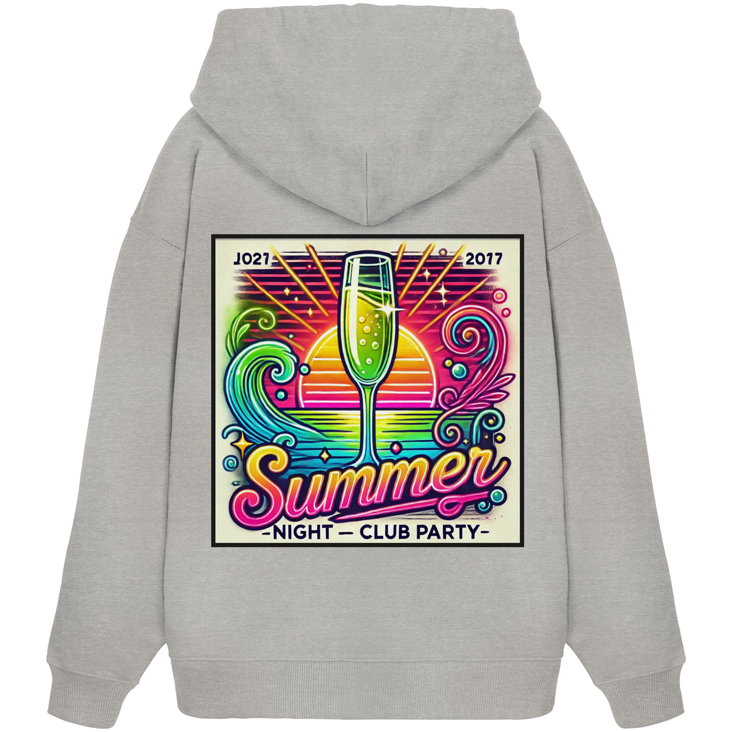 Ambiance de fête estivale - Sweat à capuche oversize bio