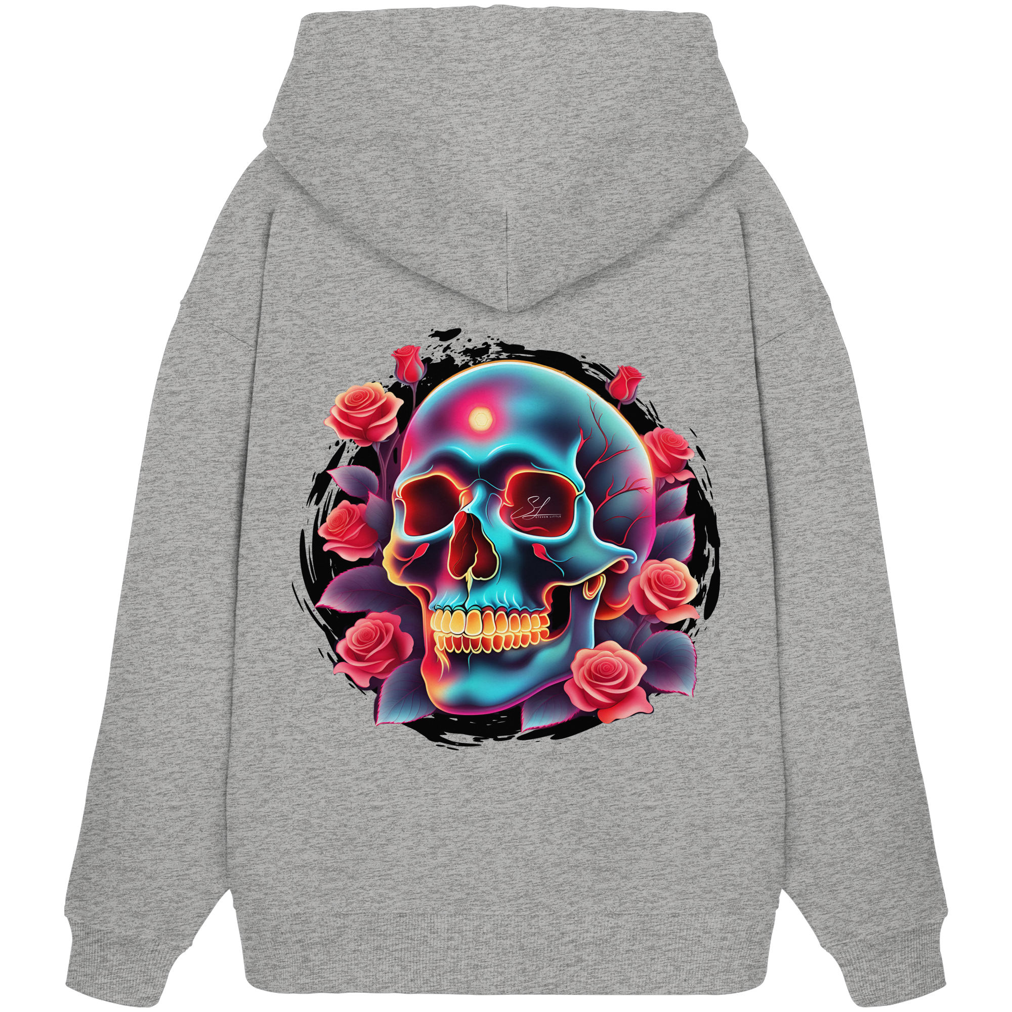 Sweat à capuche oversize bio Glow Skull