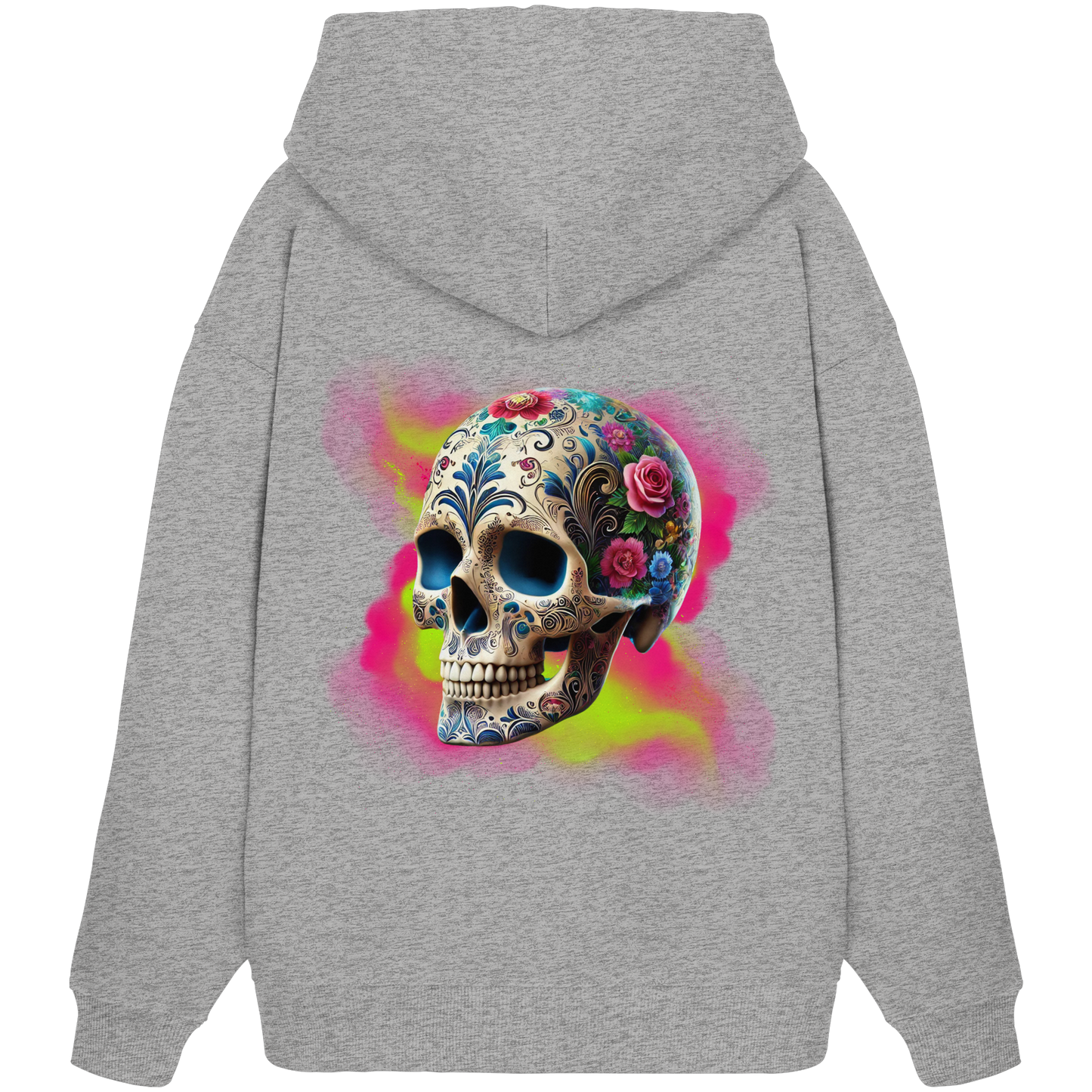 Floral Skull - Organic Oversize Hoodie