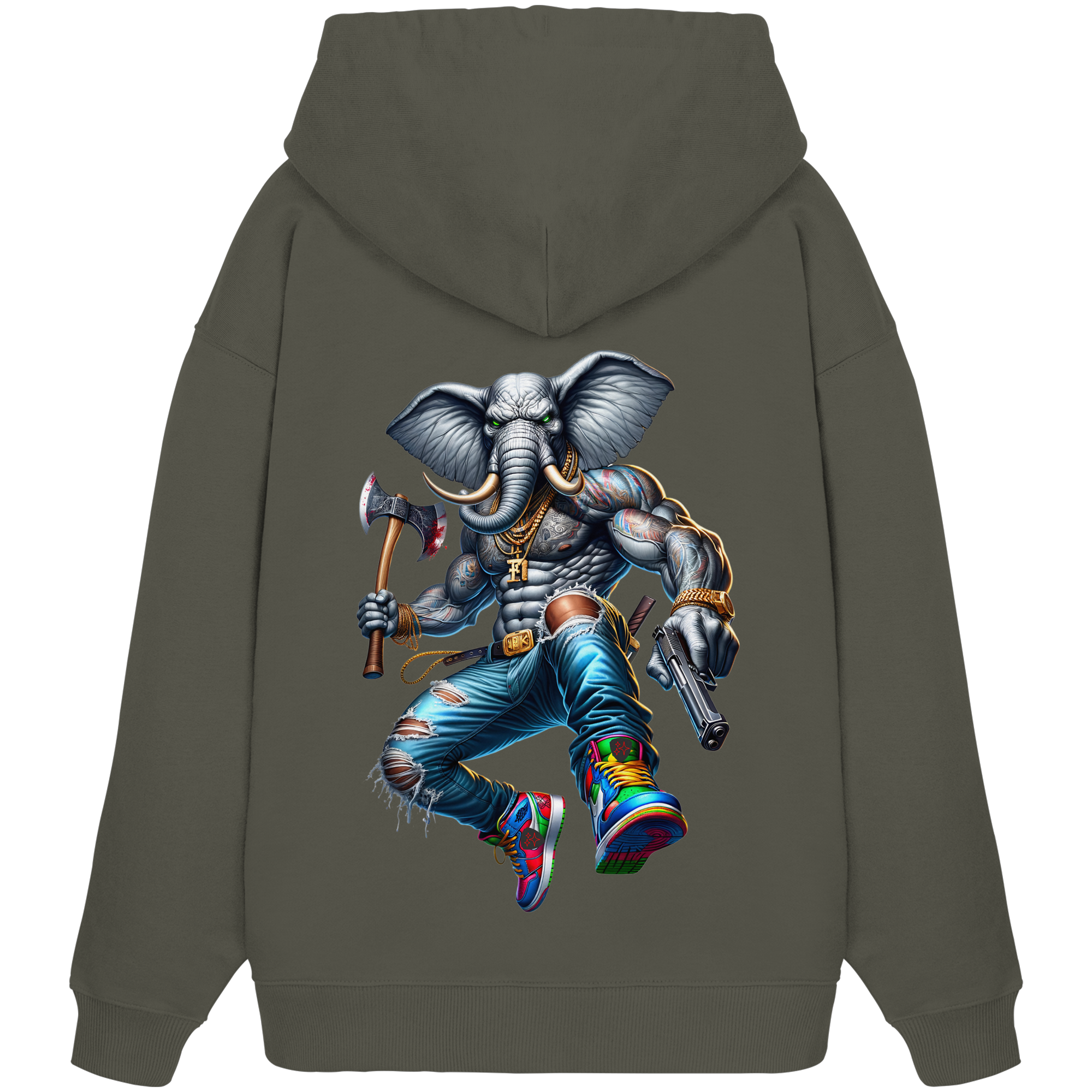 Elephant Warrior - Organic Oversize Hoodie