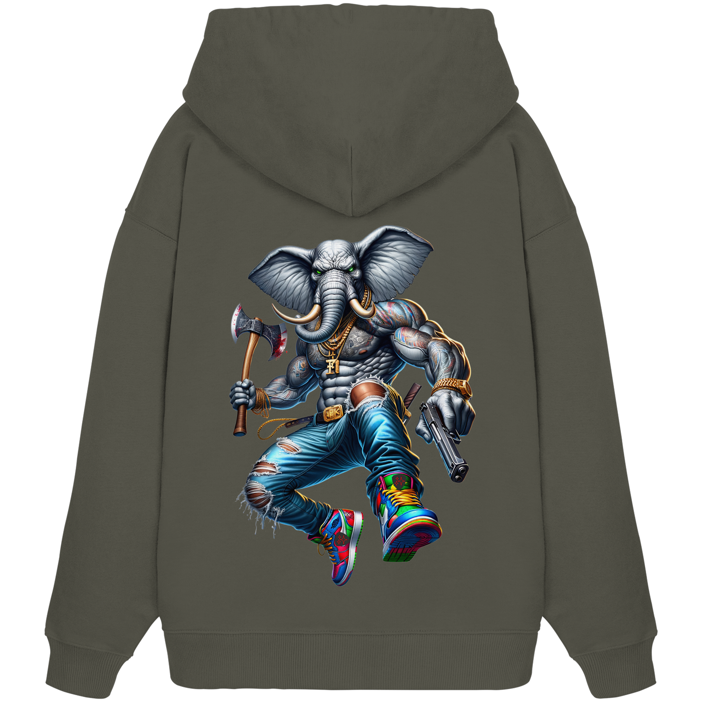 Elephant Warrior - Organic Oversize Hoodie