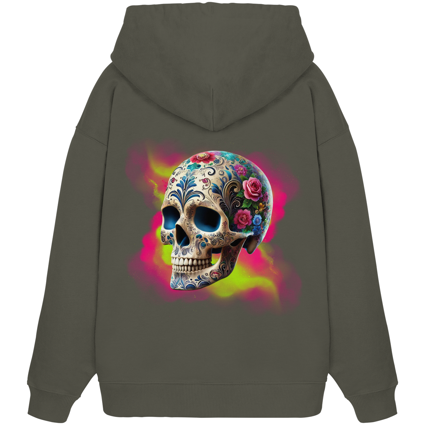 Floral Skull - Organic Oversize Hoodie