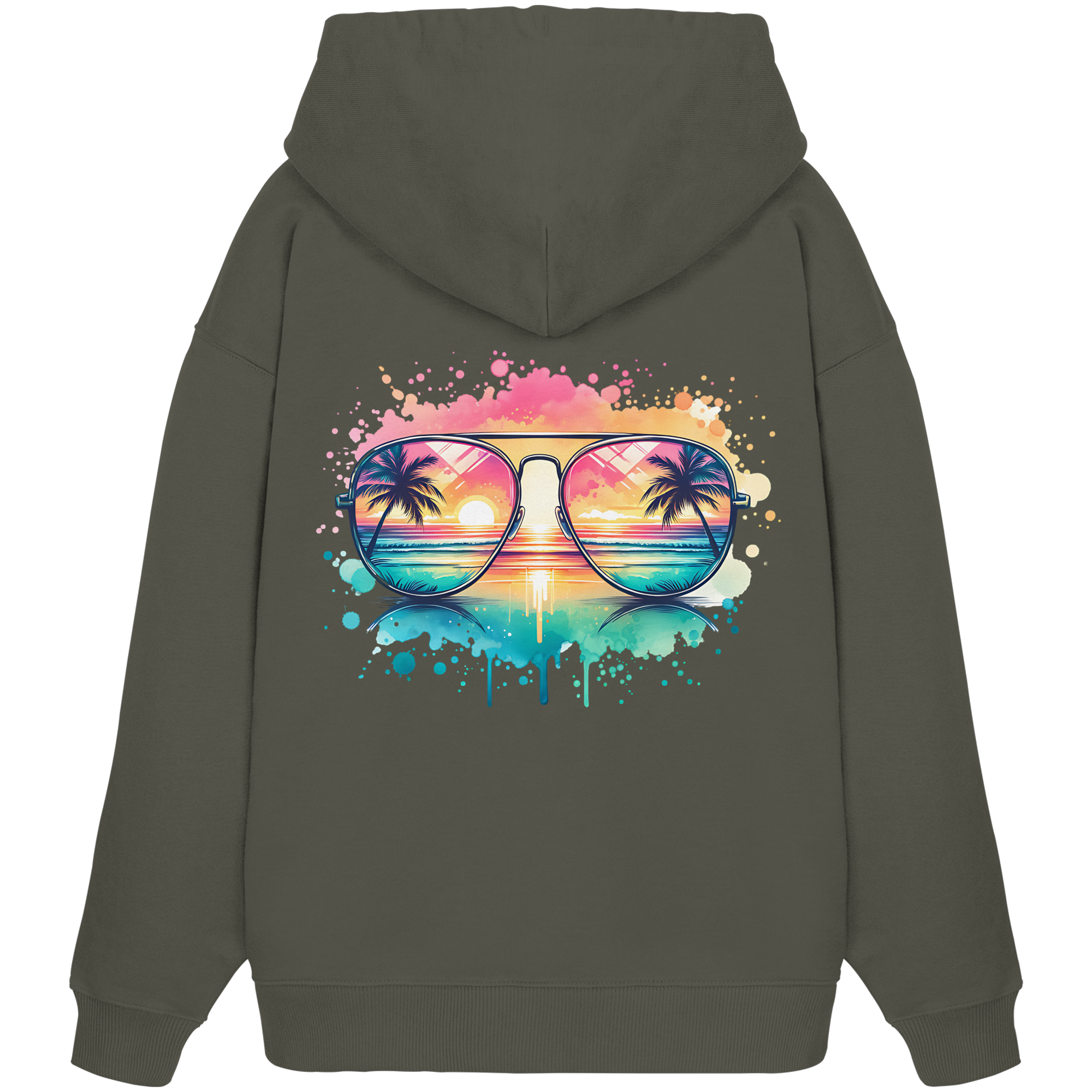 Tropical Sunset Glasses - Organic Oversize Hoodie