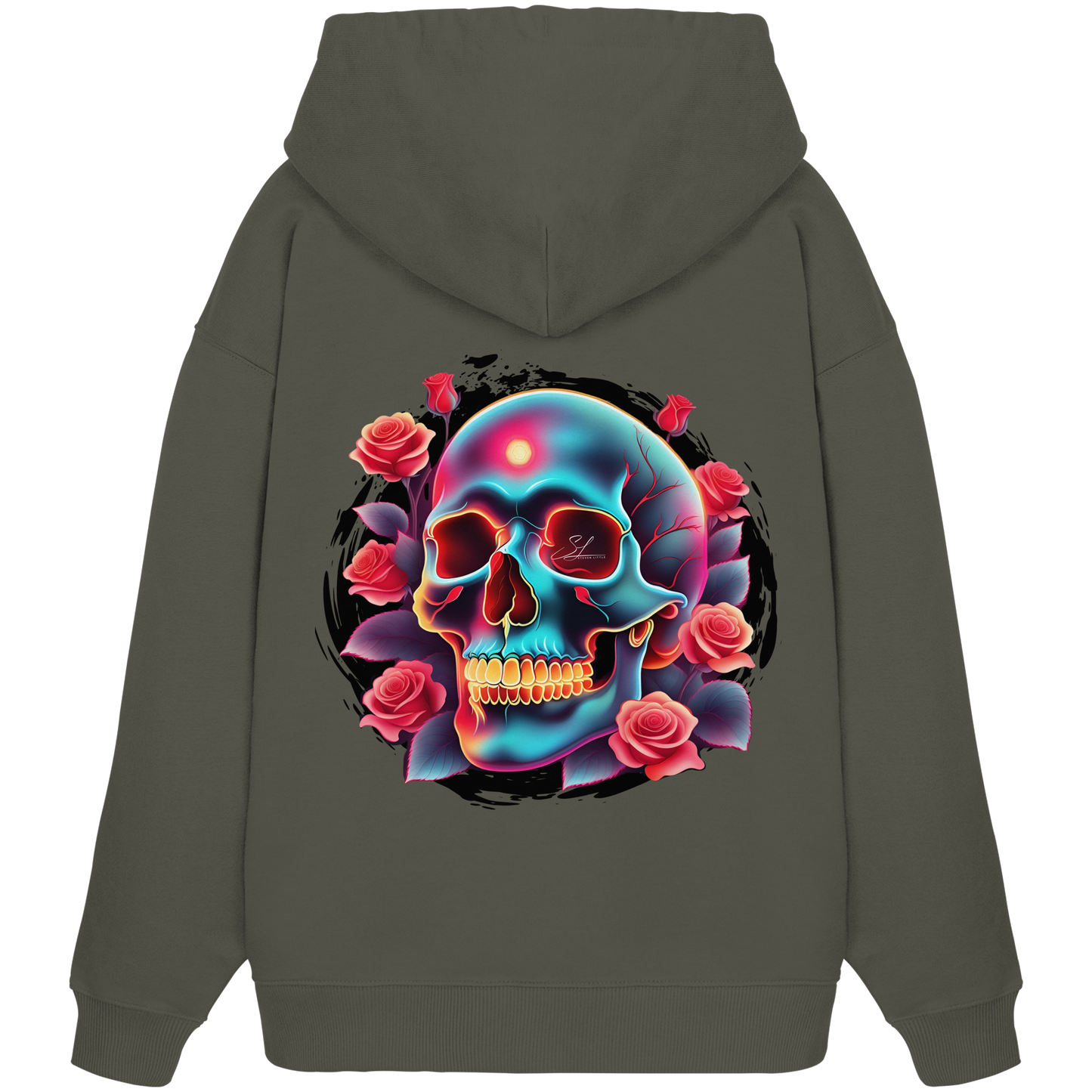 Glow Skull Design - Organic Oversize Hoodie