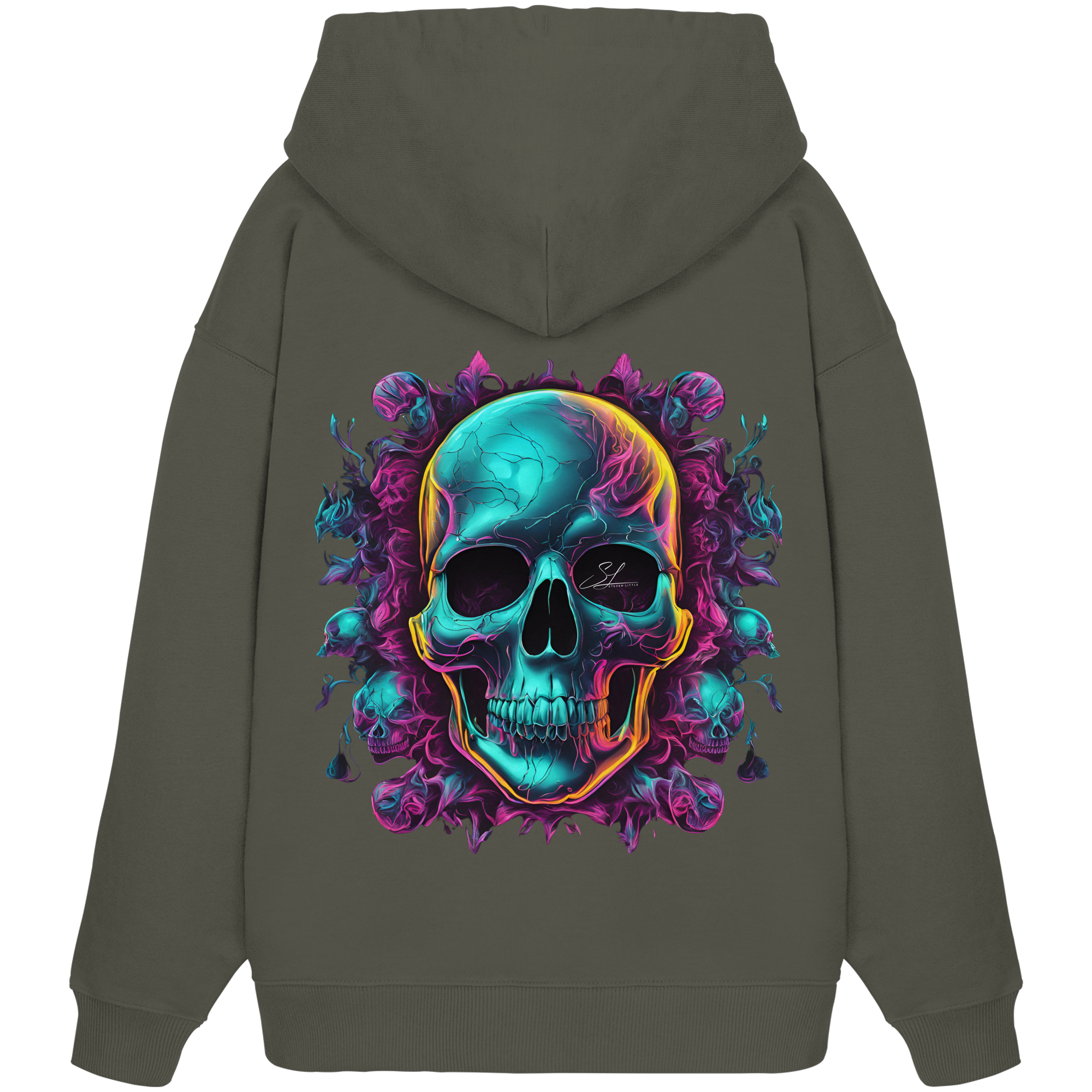 Sweat à capuche bio surdimensionné Crâne galactique