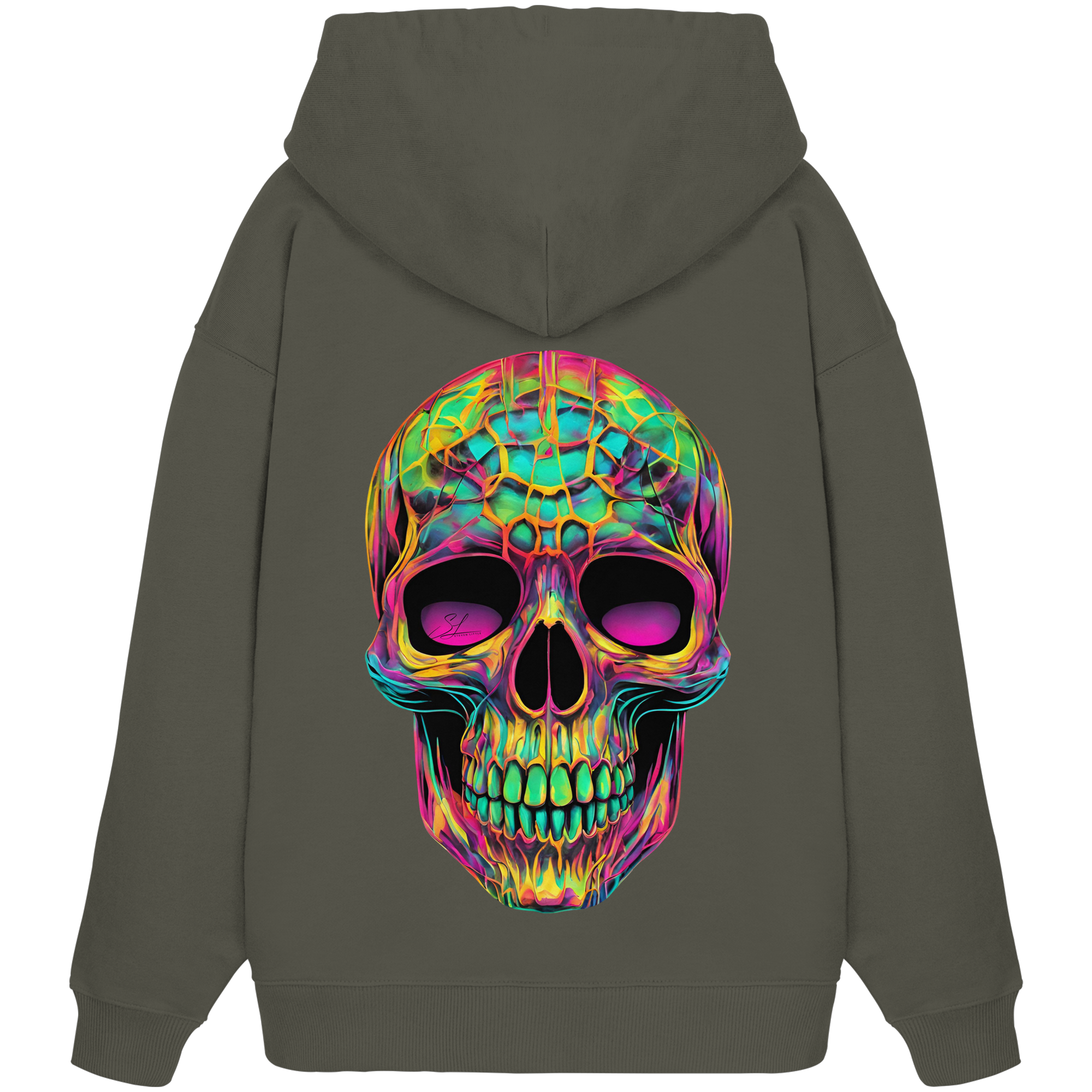 Psychedelic Skull - Organic Oversize Hoodie