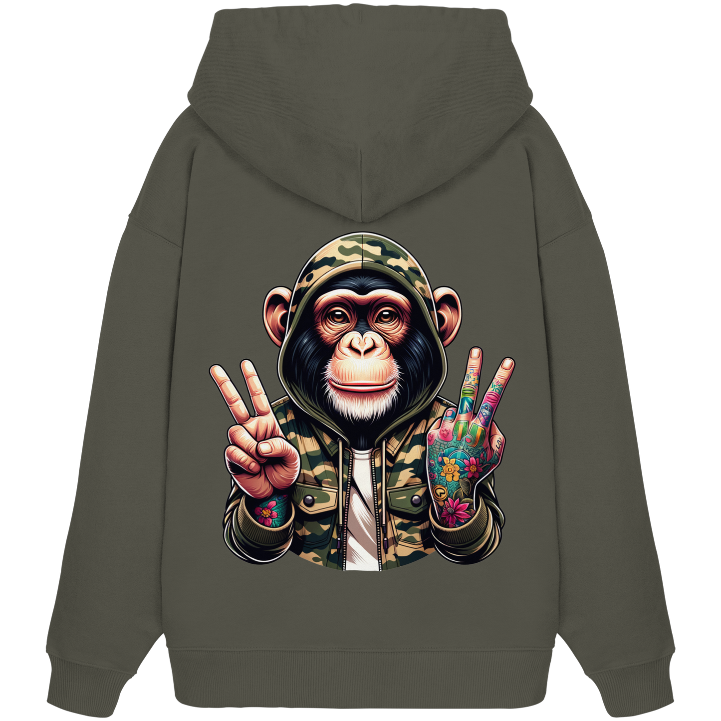 Jungle Ink Monkey - Organic Oversized Hoodie