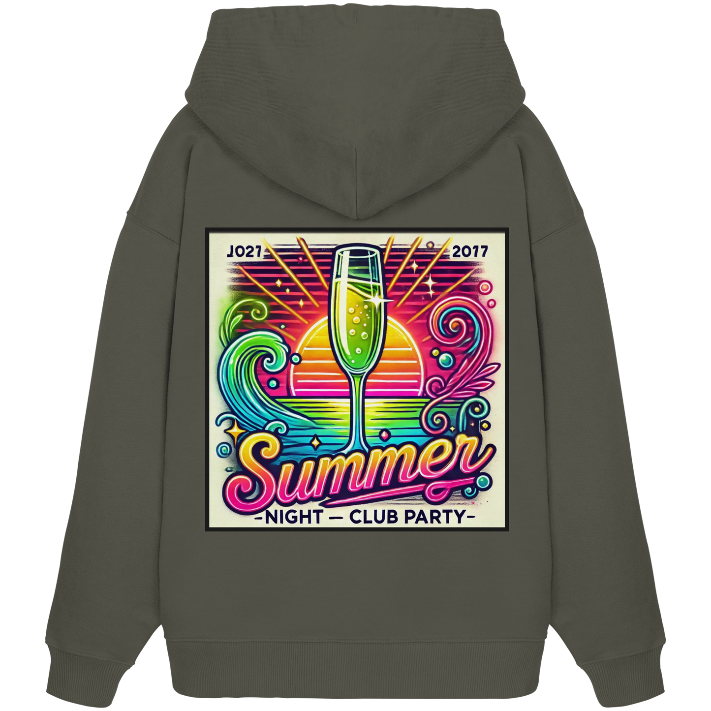 Ambiance de fête estivale - Sweat à capuche oversize bio
