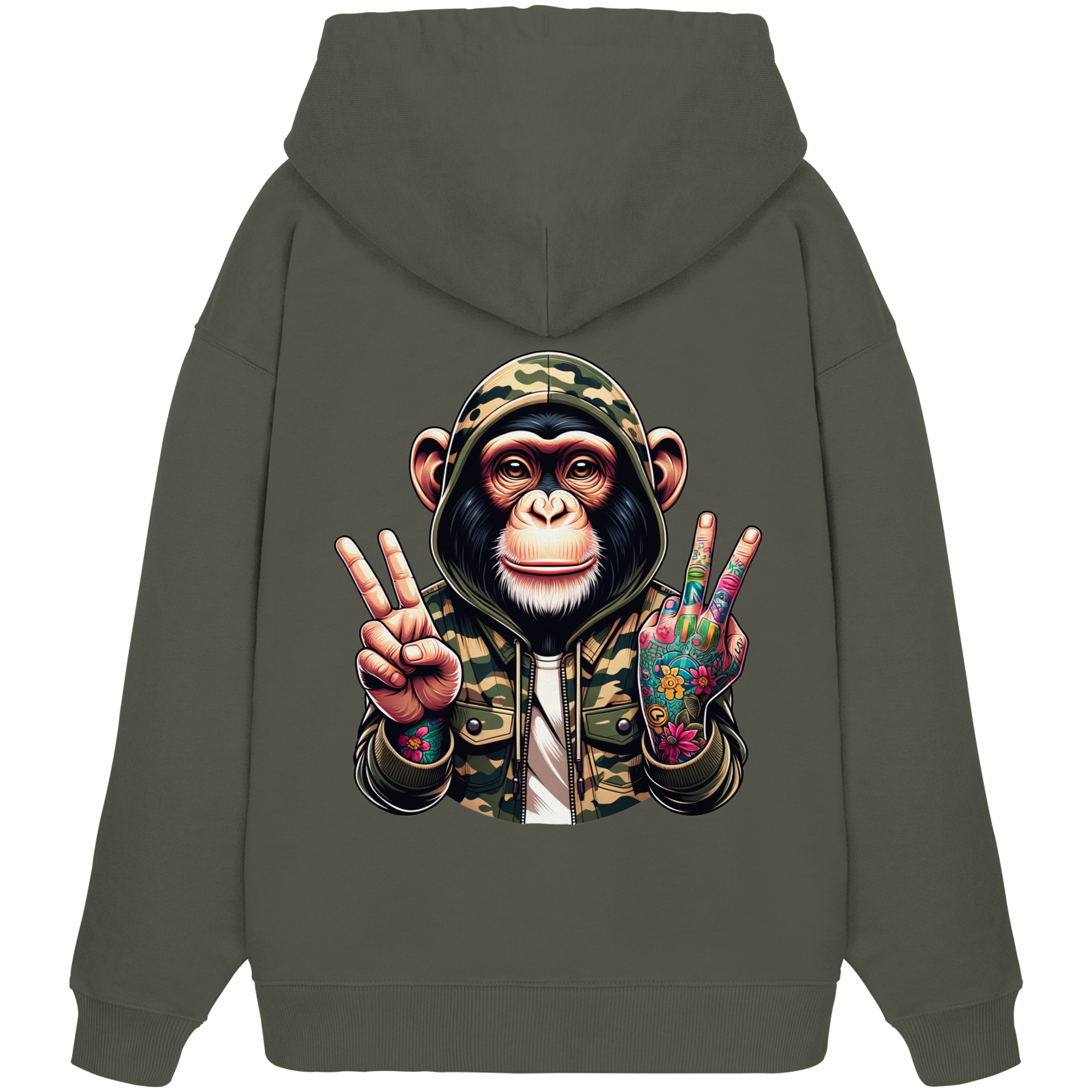 Jungle Ink Monkey - Organic Oversize Hoodie