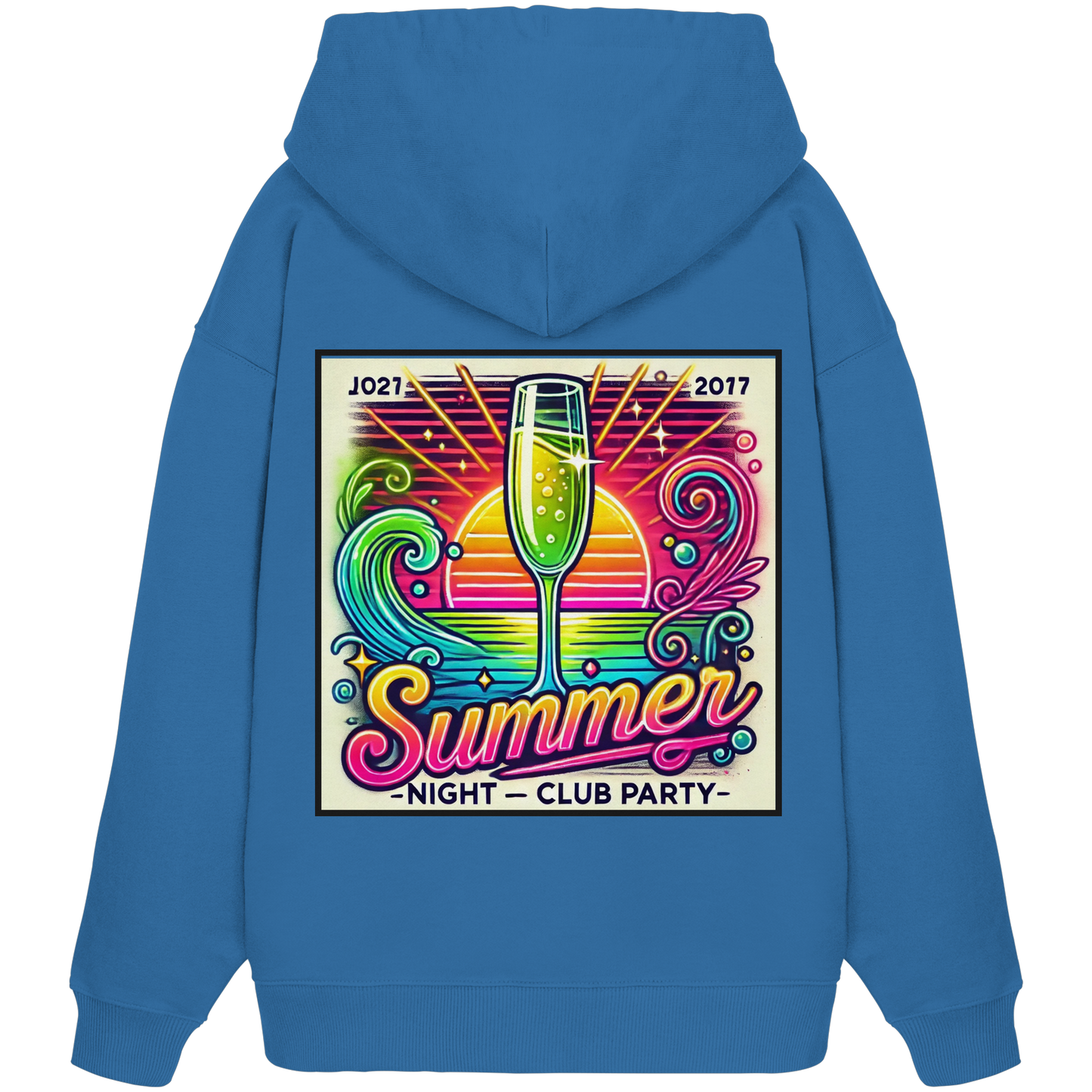 Ambiance de fête estivale - Sweat à capuche oversize bio