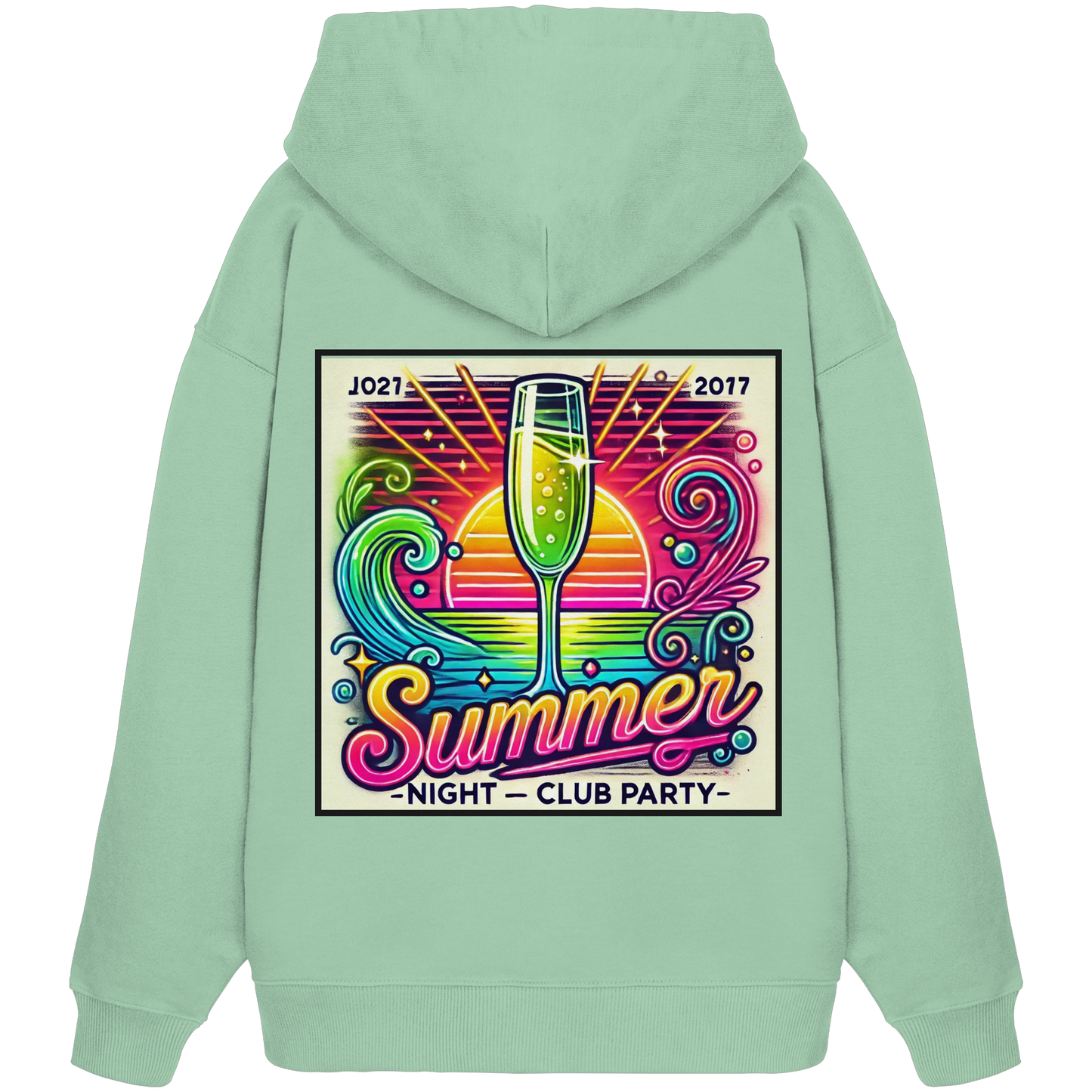 Ambiance de fête estivale - Sweat à capuche oversize bio