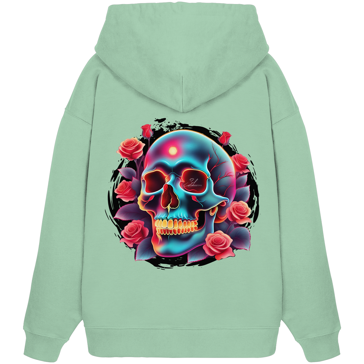 Glow Skull Design - Organic Oversize Hoodie