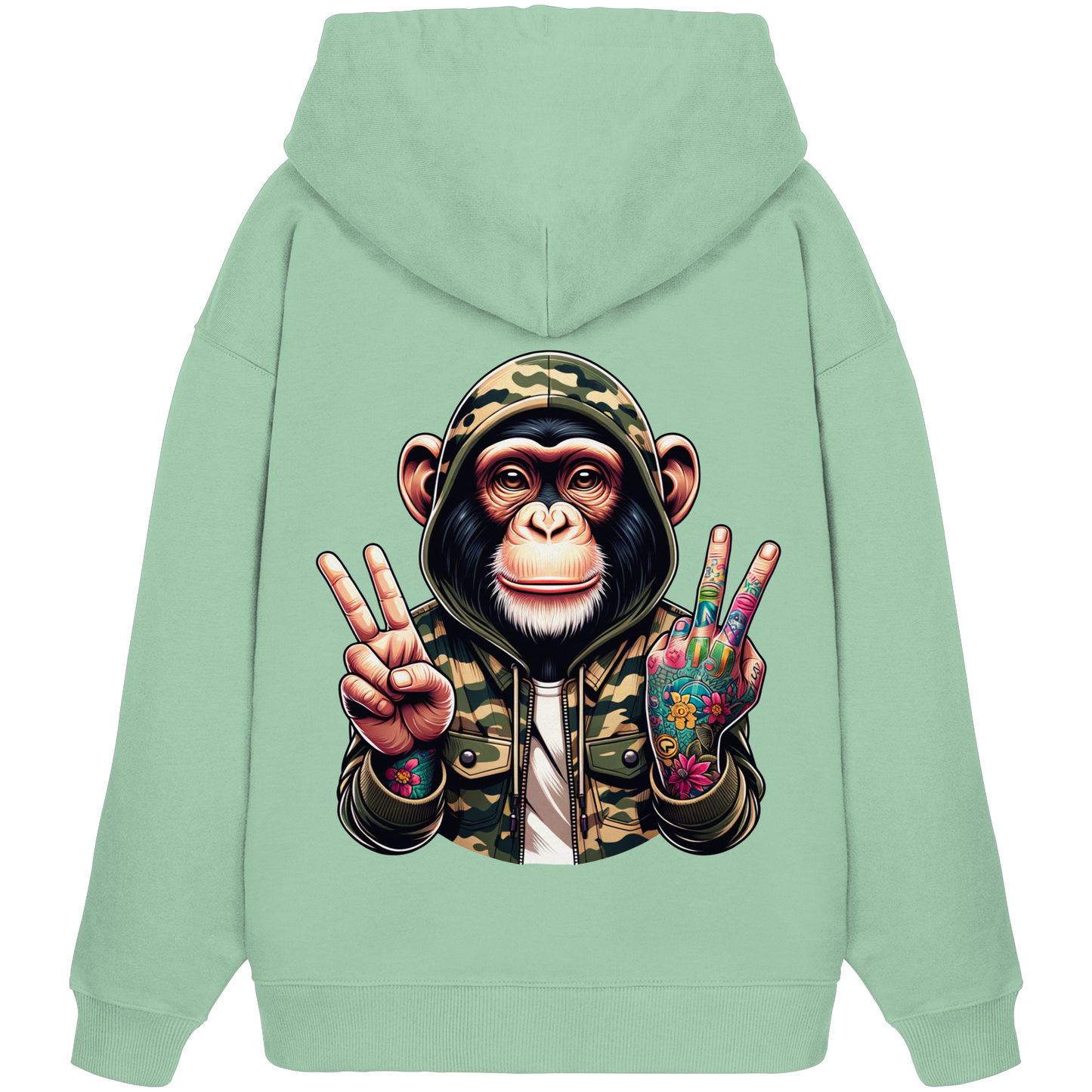 Jungle Ink Monkey - Organic Oversized Hoodie