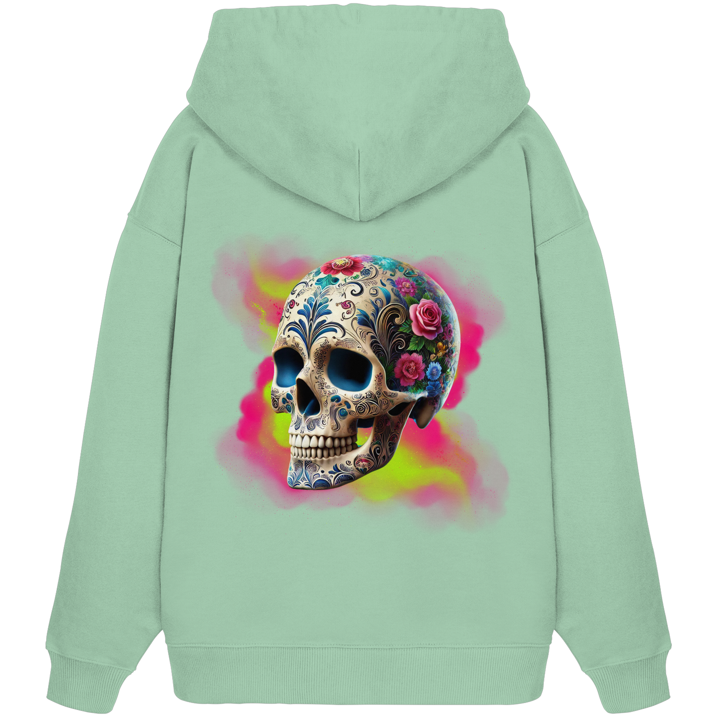 Floral Skull - Organic Oversize Hoodie