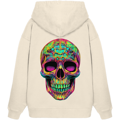 Sweat à capuche oversize bio motif crâne psychédélique