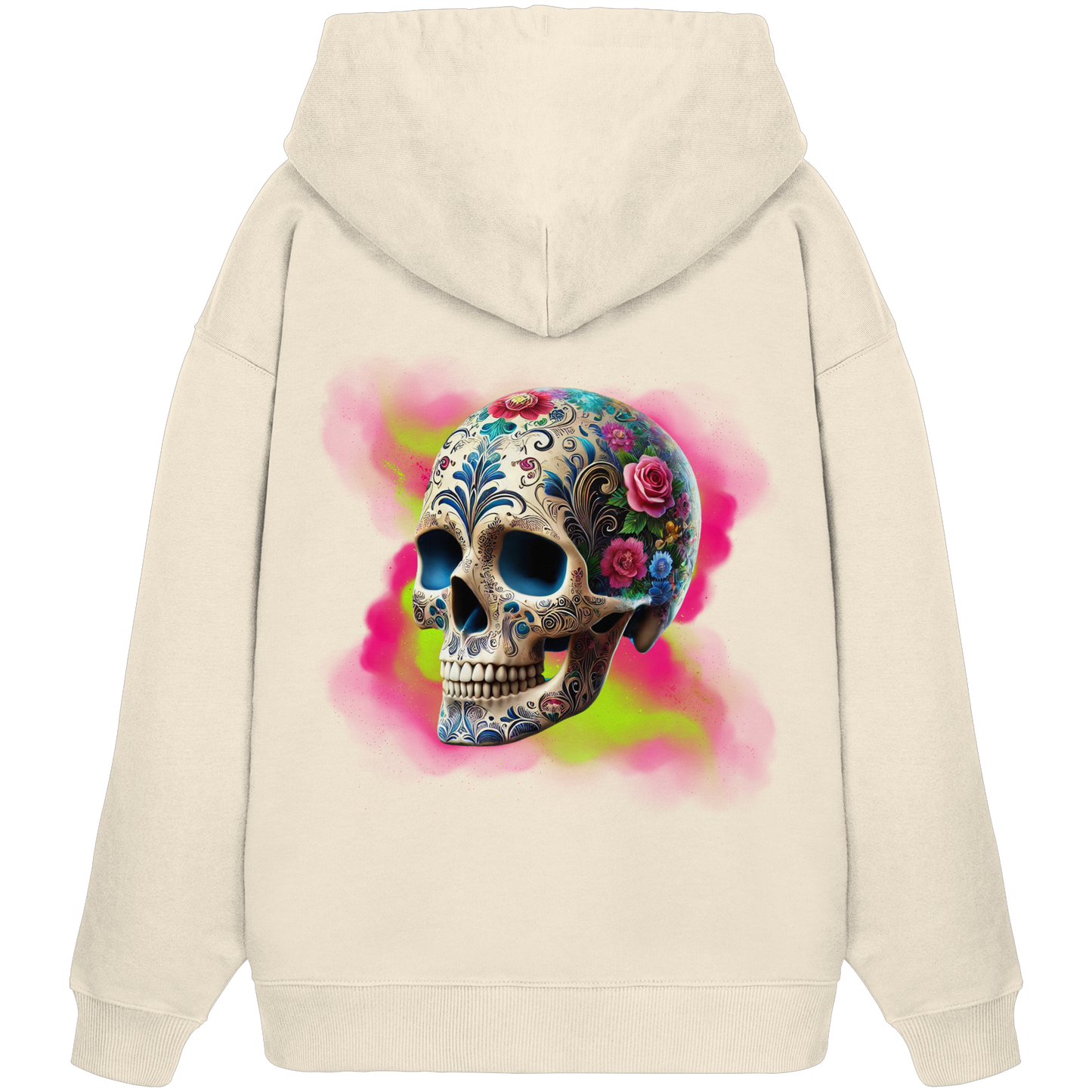 Floral Skull - Organic Oversize Hoodie