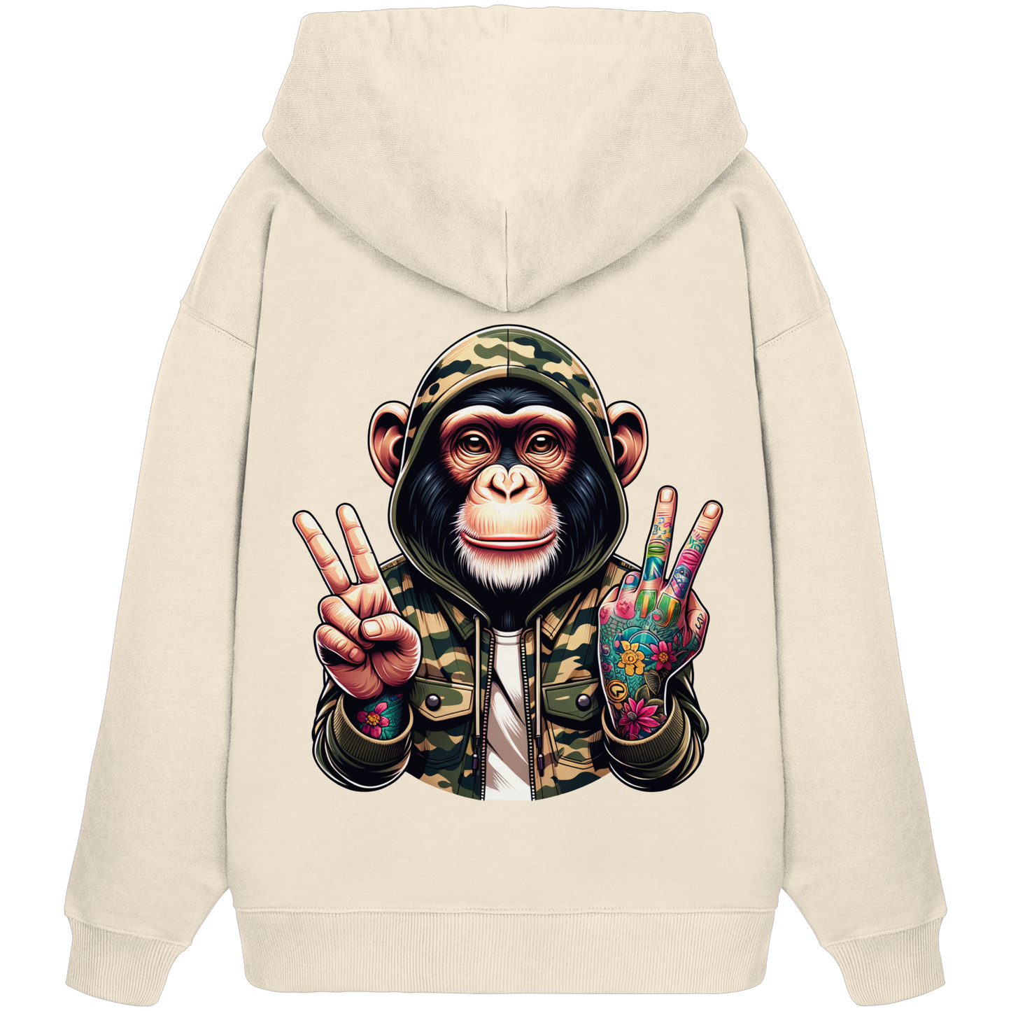 Jungle Ink Monkey - Organic Oversized Hoodie