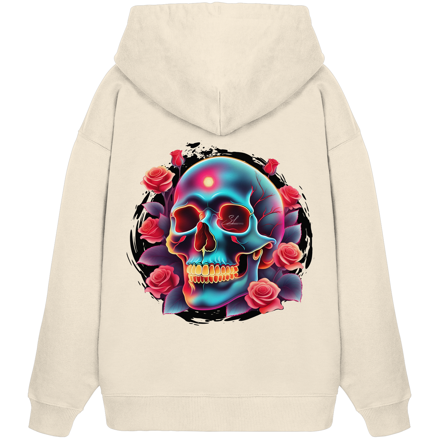 Glow Skull Design - Organic Oversize Hoodie