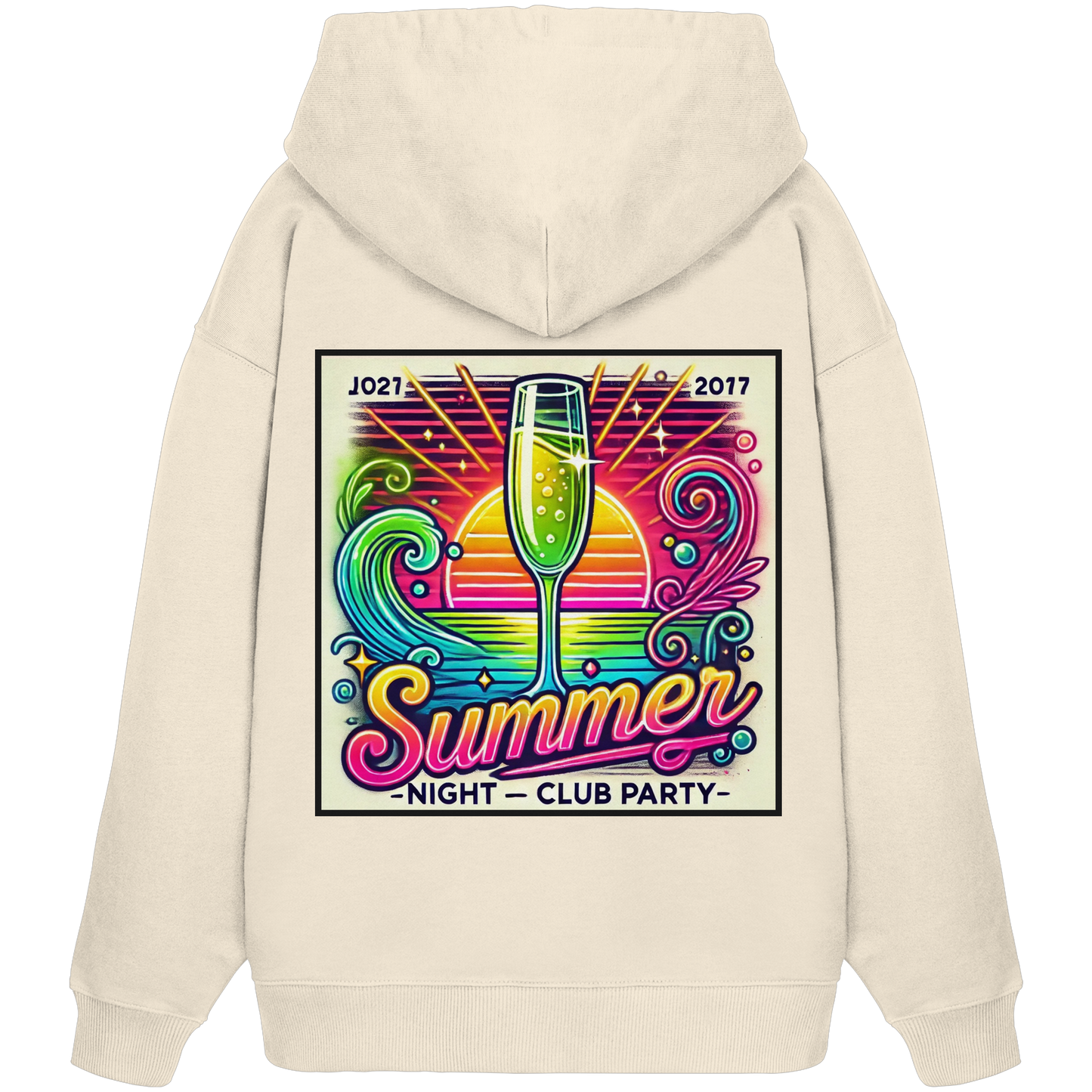 Ambiance de fête estivale - Sweat à capuche oversize bio