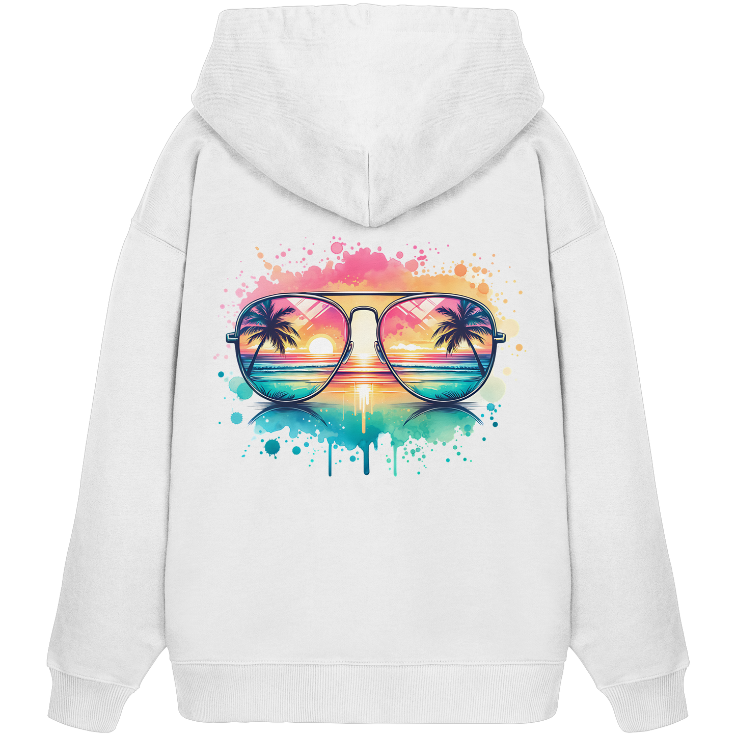 Tropical Sunset Glasses - Organic Oversize Hoodie