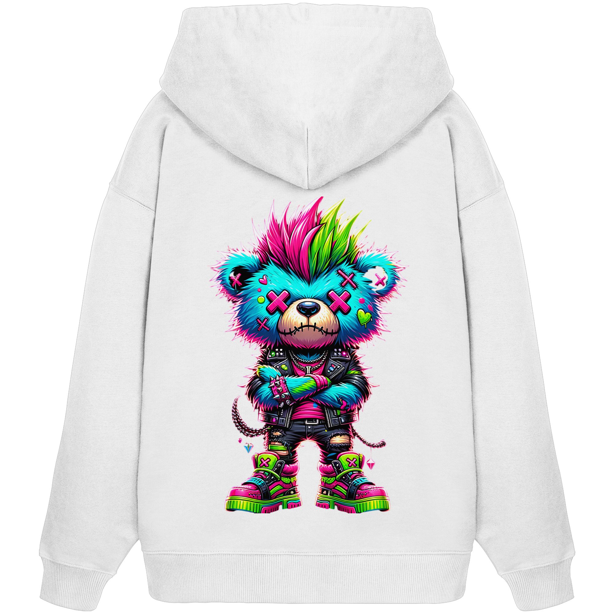 Punk Neon Teddy - Organic Oversize Hoodie