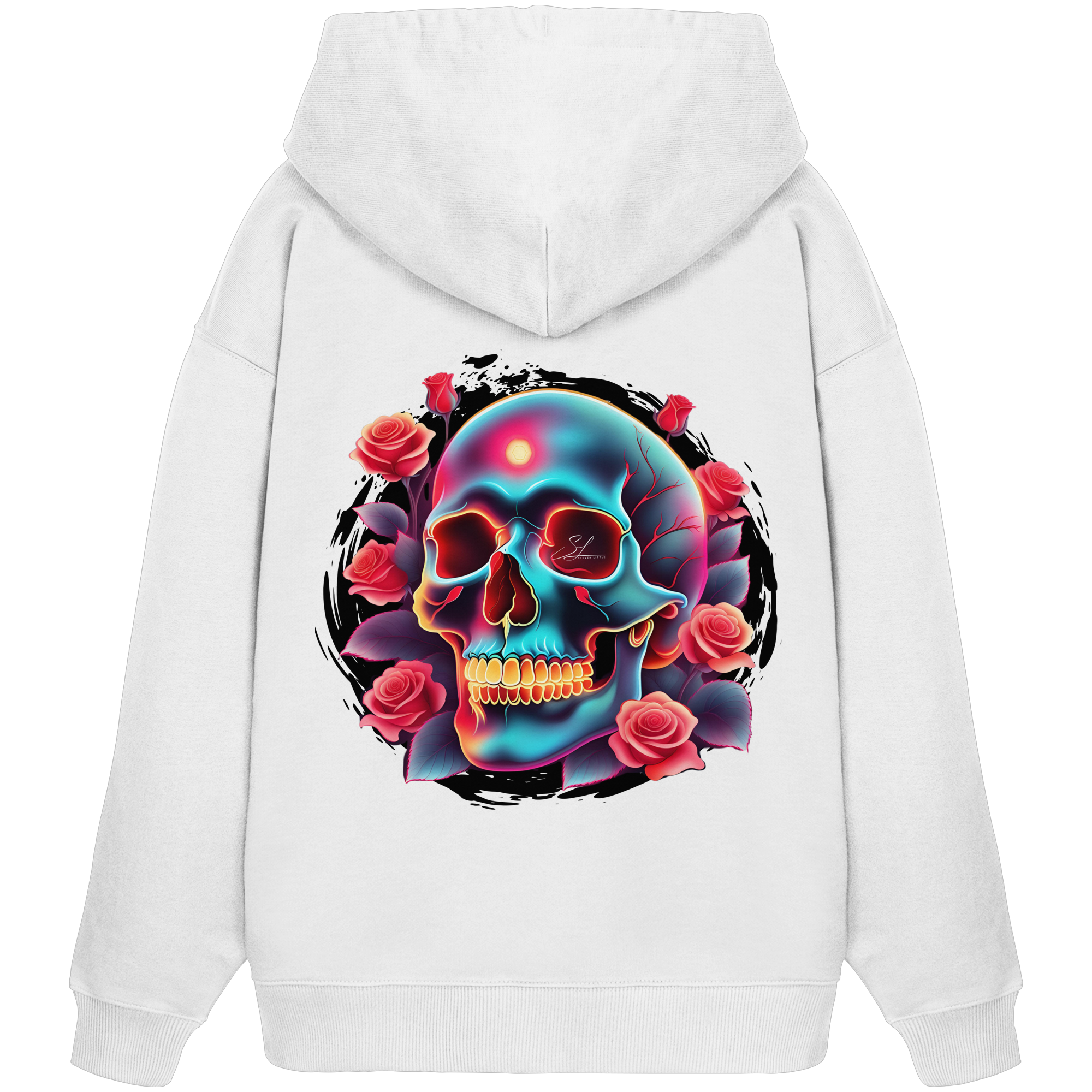 Sweat à capuche oversize bio Glow Skull