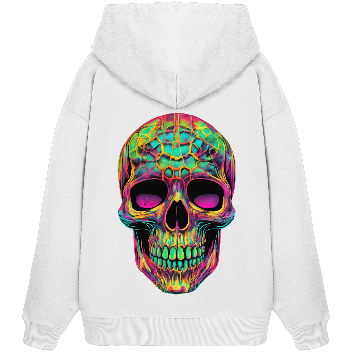 Psychedelic Skull - Organic Oversize Hoodie