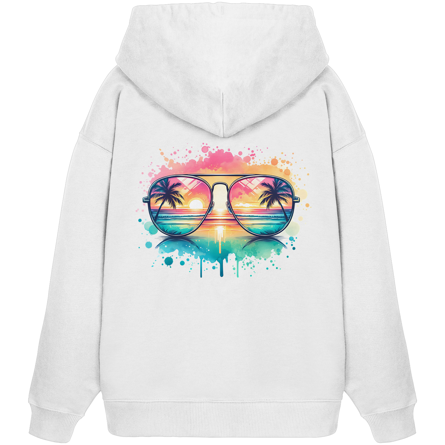 Tropical Sunset Glasses - Organic Oversize Hoodie